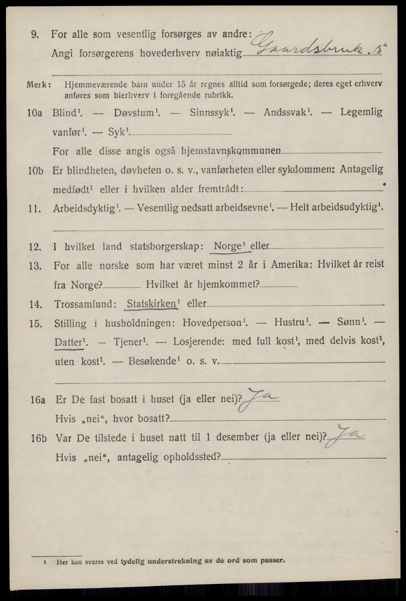 SAT, 1920 census for Kornstad, 1920, p. 2488