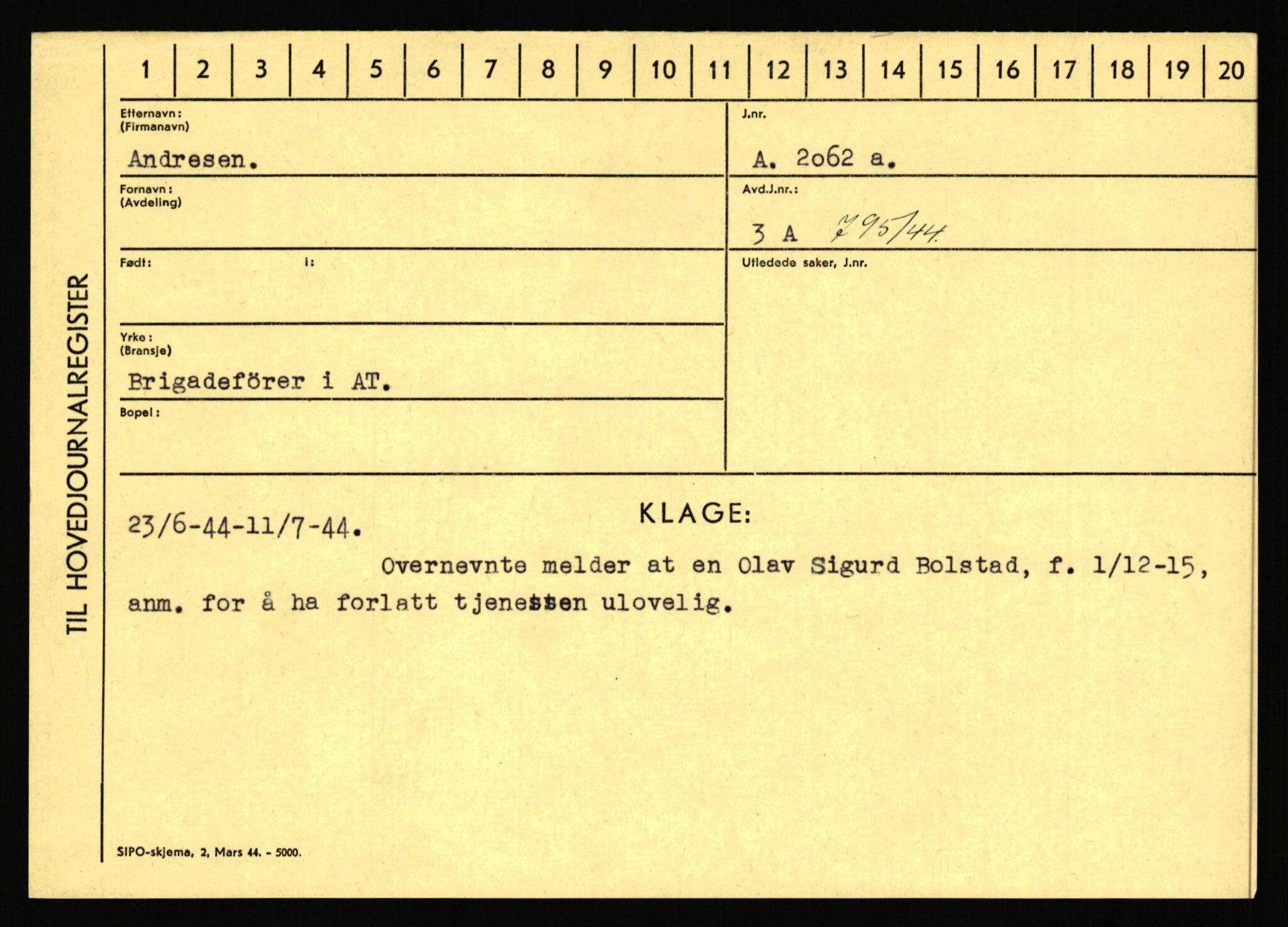 Statspolitiet - Hovedkontoret / Osloavdelingen, AV/RA-S-1329/C/Ca/L0001: Aabakken - Armann, 1943-1945, p. 3983