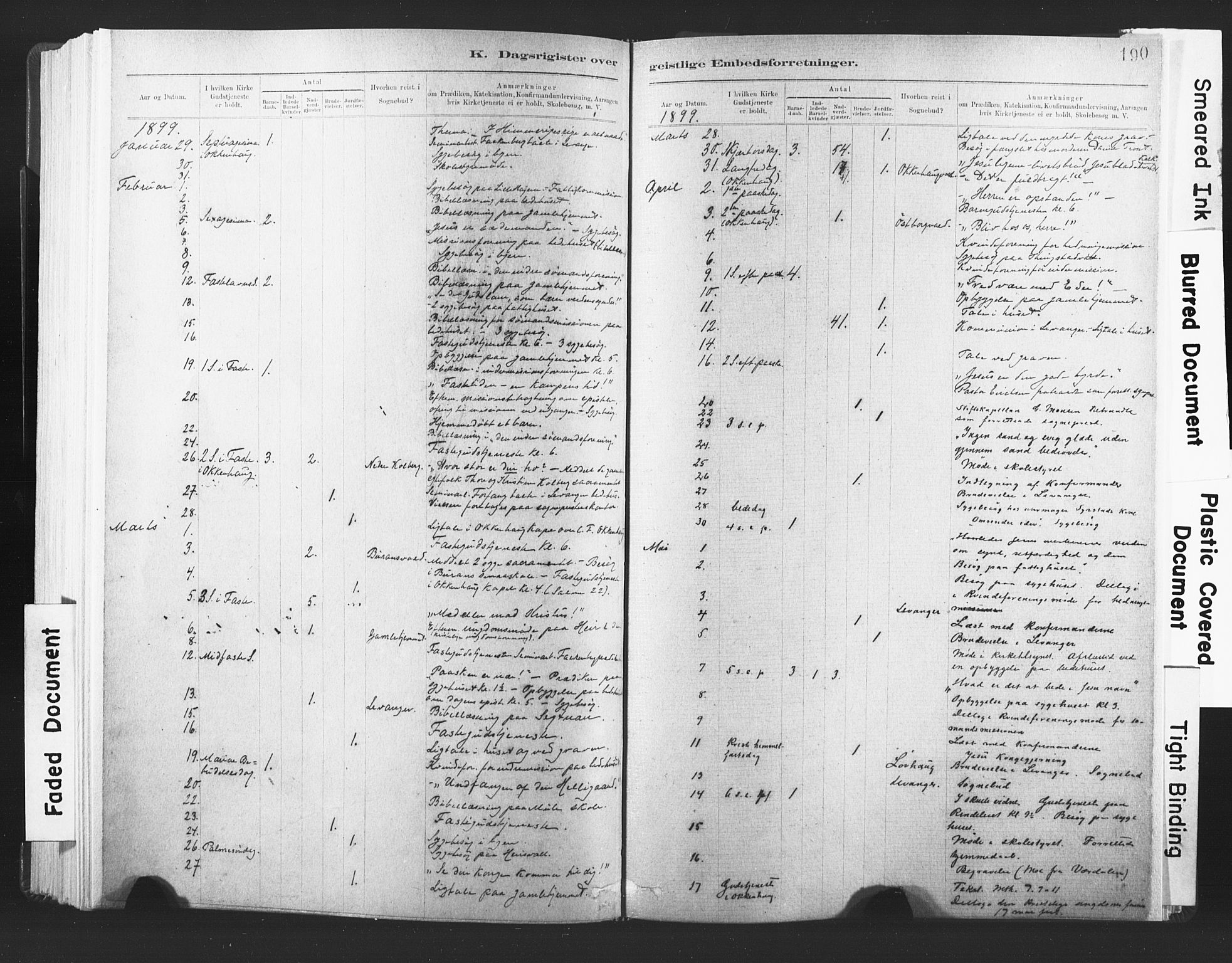 Ministerialprotokoller, klokkerbøker og fødselsregistre - Nord-Trøndelag, AV/SAT-A-1458/720/L0189: Parish register (official) no. 720A05, 1880-1911, p. 190