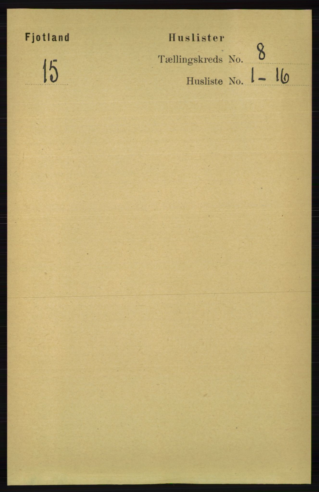 RA, 1891 census for 1036 Fjotland, 1891, p. 1170