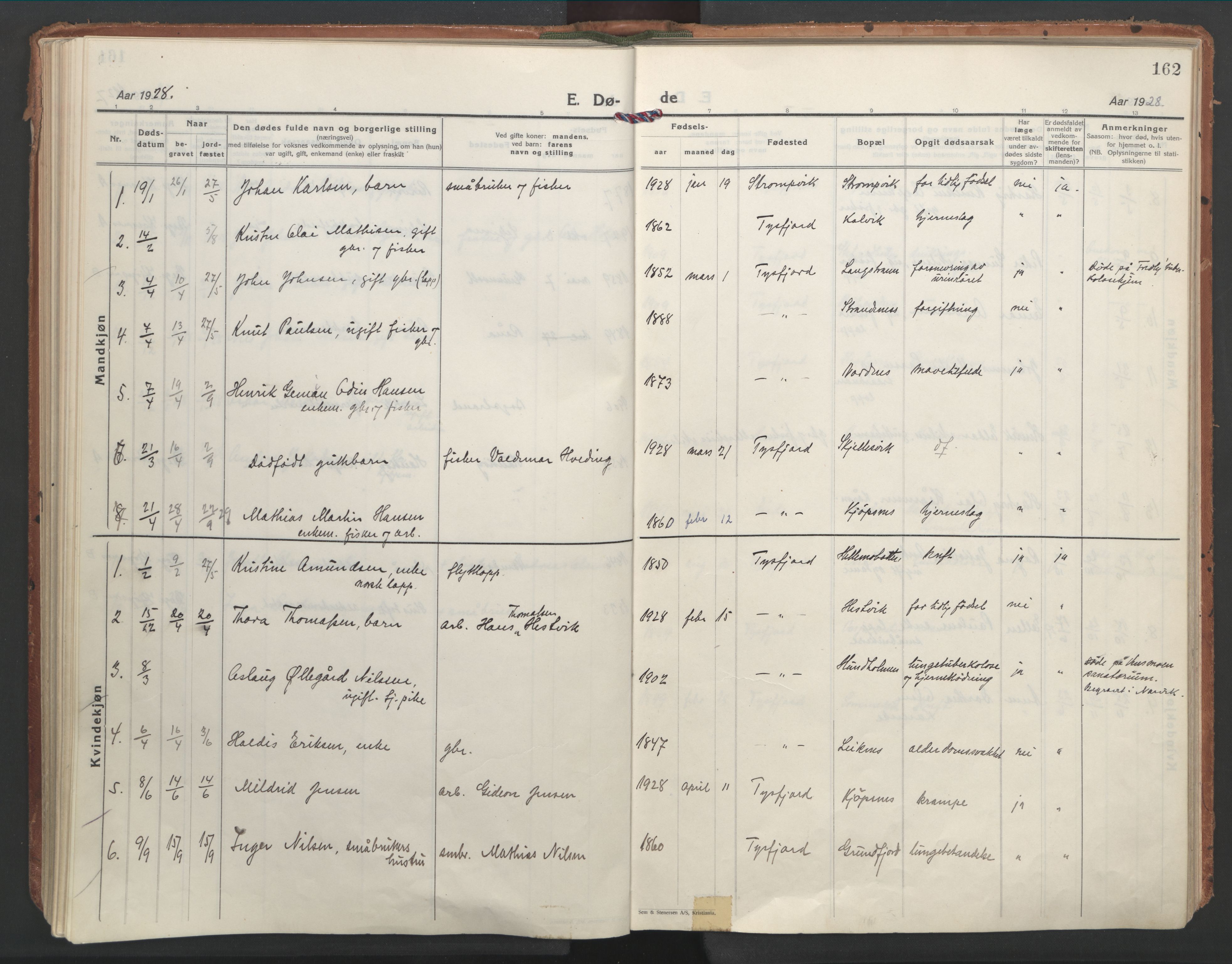 Ministerialprotokoller, klokkerbøker og fødselsregistre - Nordland, AV/SAT-A-1459/861/L0873: Parish register (official) no. 861A08, 1923-1932, p. 162