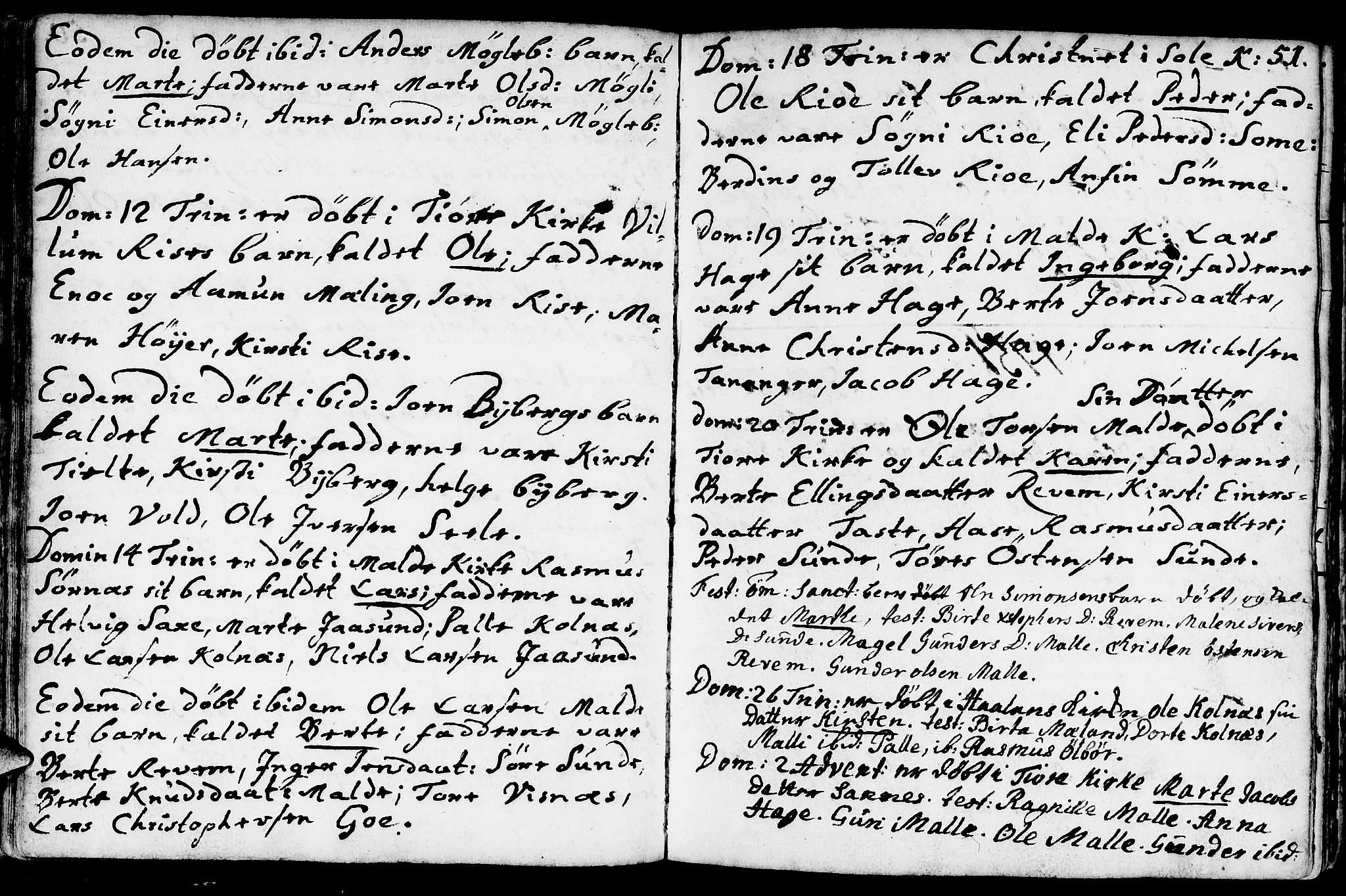 Håland sokneprestkontor, AV/SAST-A-101802/001/30BA/L0002: Parish register (official) no. A 2, 1722-1794, p. 51