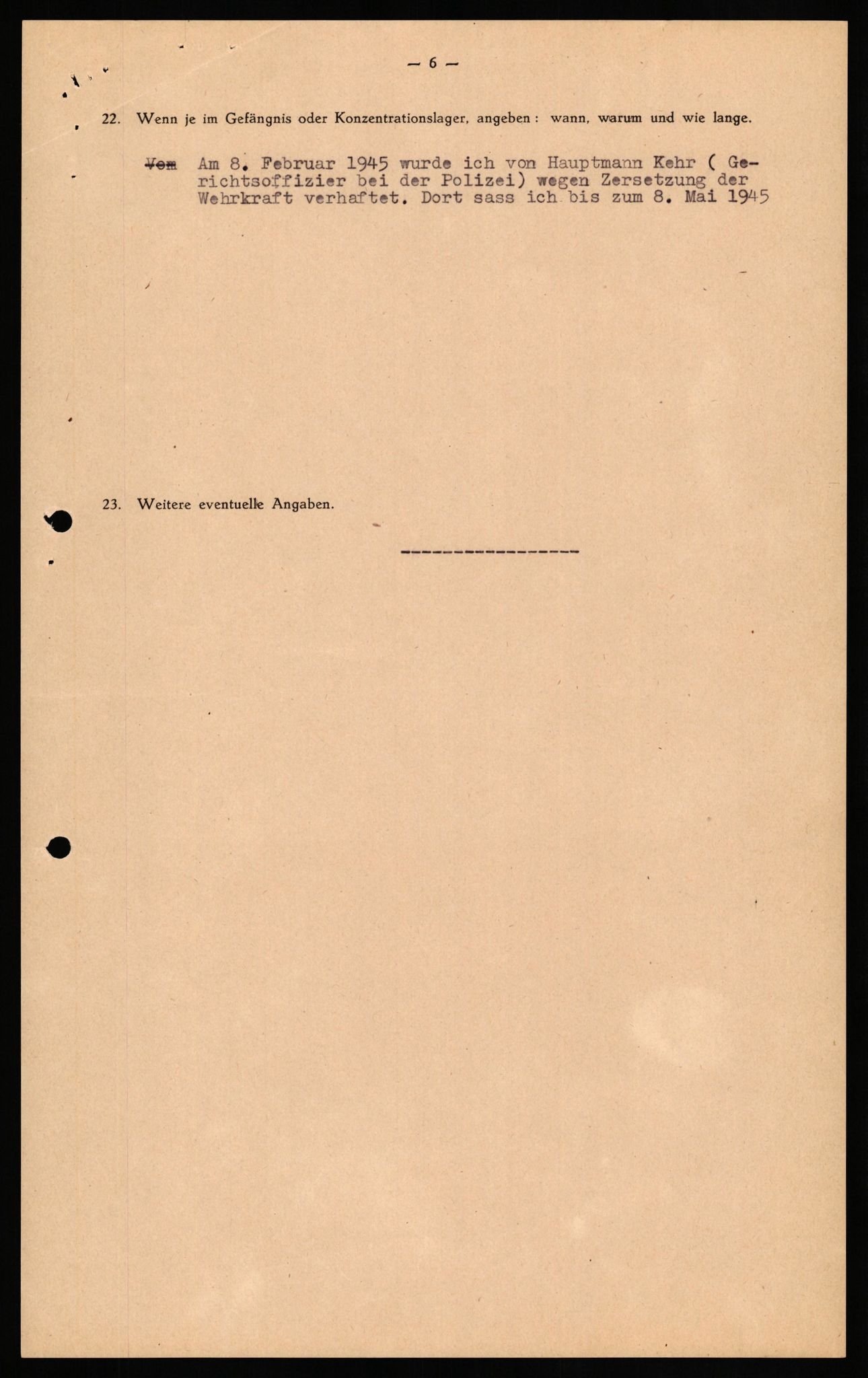 Forsvaret, Forsvarets overkommando II, AV/RA-RAFA-3915/D/Db/L0029: CI Questionaires. Tyske okkupasjonsstyrker i Norge. Tyskere., 1945-1946, p. 363