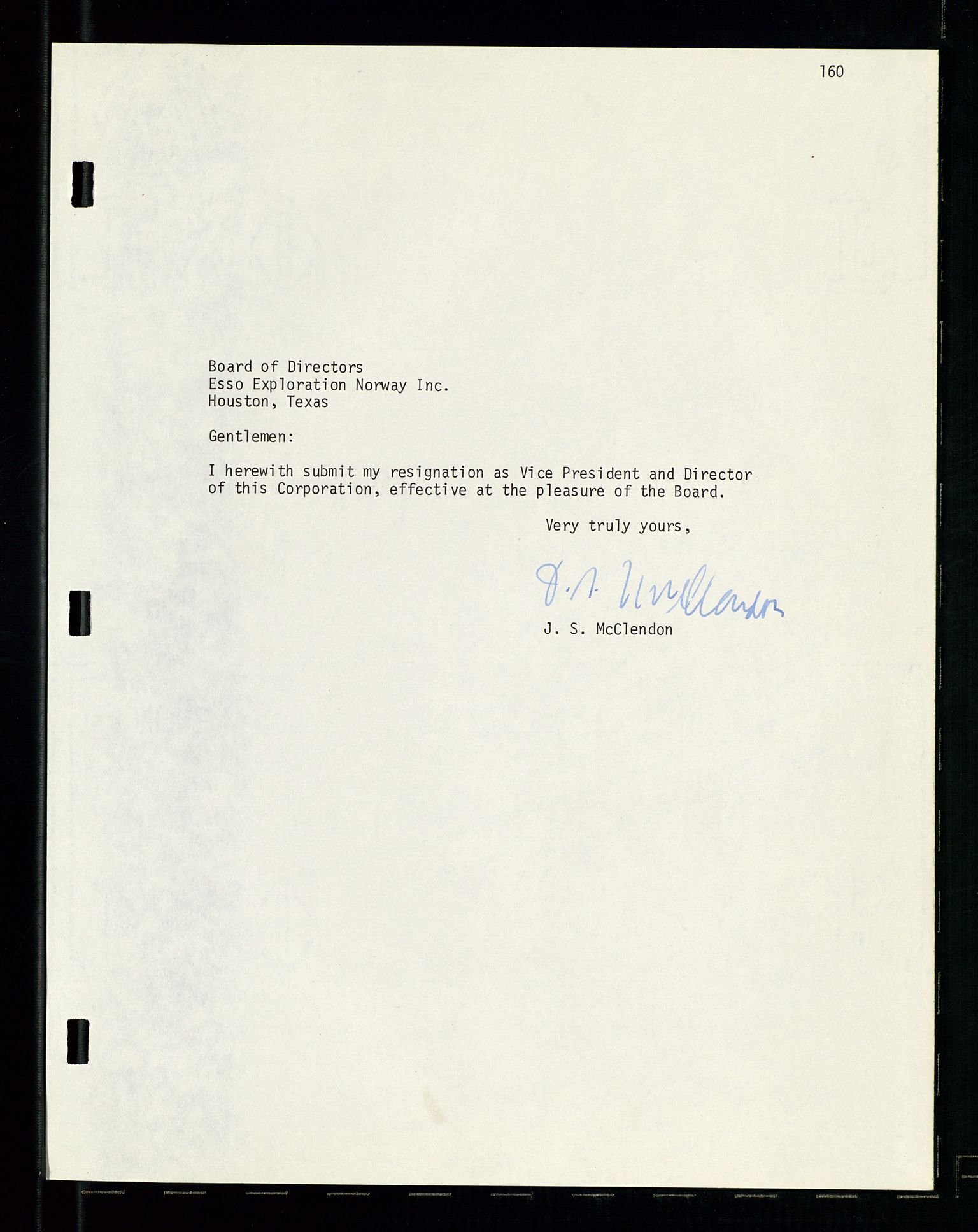 Pa 1512 - Esso Exploration and Production Norway Inc., AV/SAST-A-101917/A/Aa/L0001/0001: Styredokumenter / Corporate records, By-Laws, Board meeting minutes, Incorporations, 1965-1975, p. 160