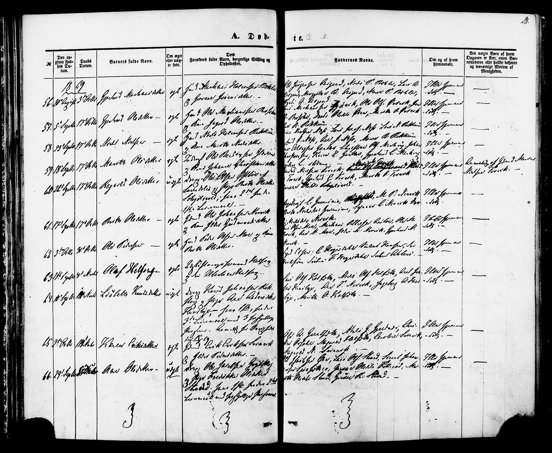 Ministerialprotokoller, klokkerbøker og fødselsregistre - Møre og Romsdal, SAT/A-1454/592/L1027: Parish register (official) no. 592A05, 1865-1878, p. 28