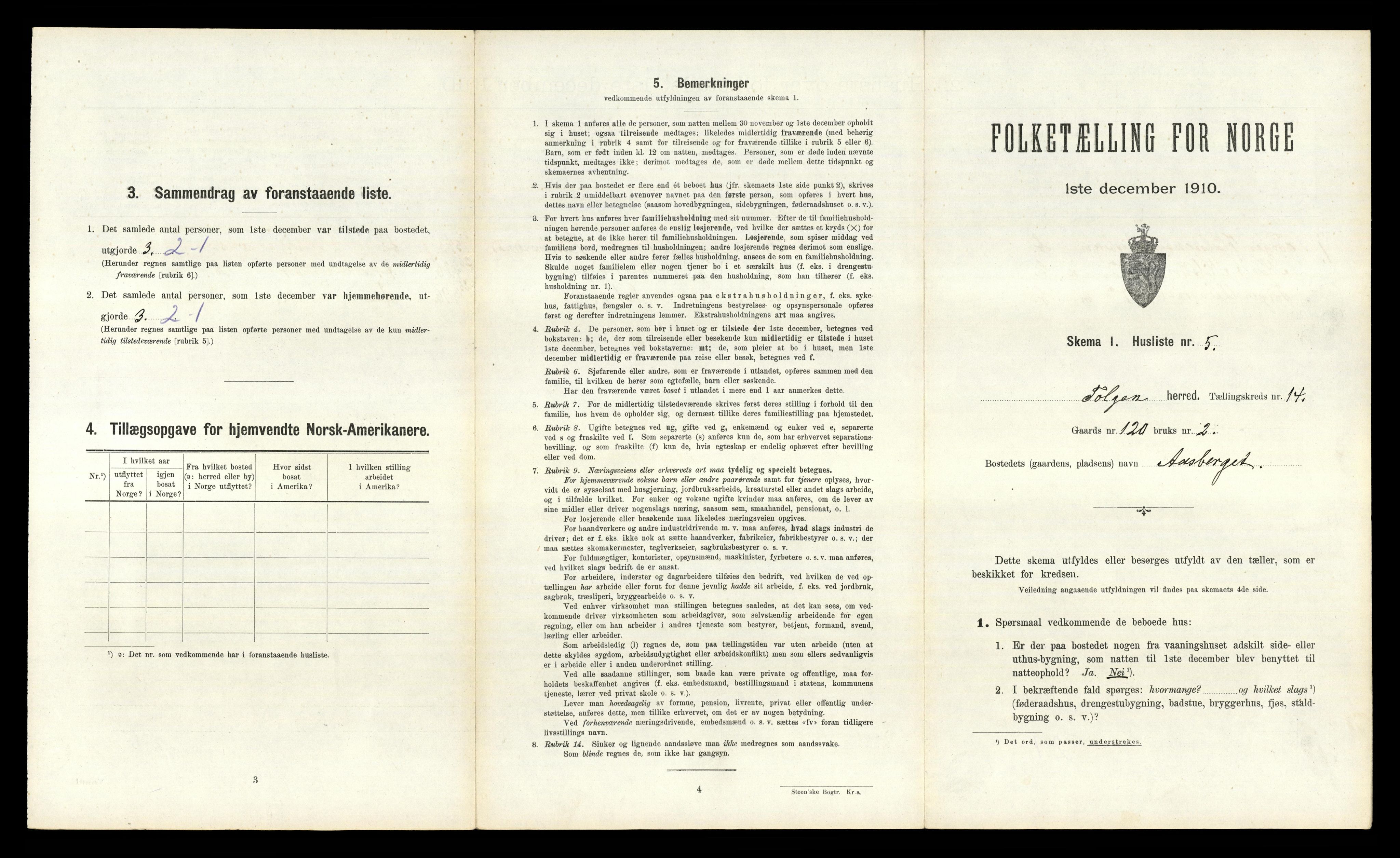 RA, 1910 census for Tolga, 1910, p. 988