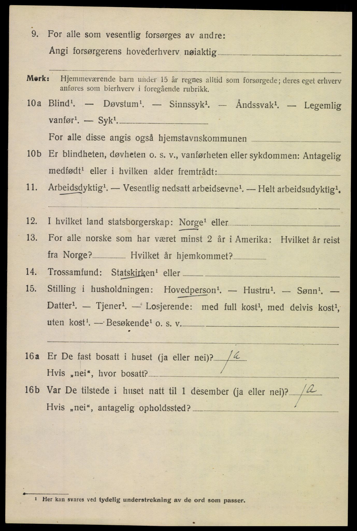 SAK, 1920 census for Arendal, 1920, p. 9921