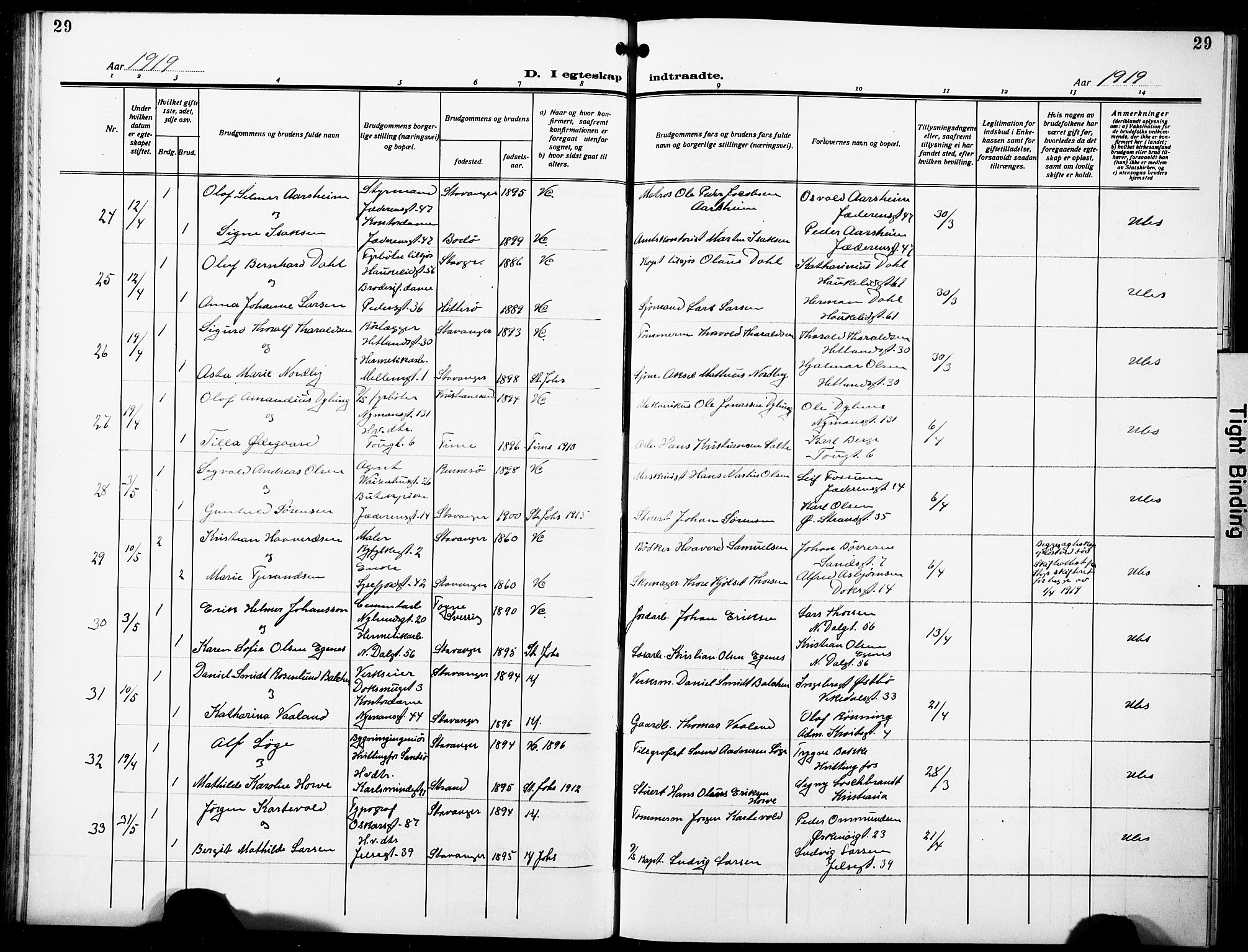 St. Johannes sokneprestkontor, AV/SAST-A-101814/001/30/30BB/L0007: Parish register (copy) no. B 7, 1917-1932, p. 29