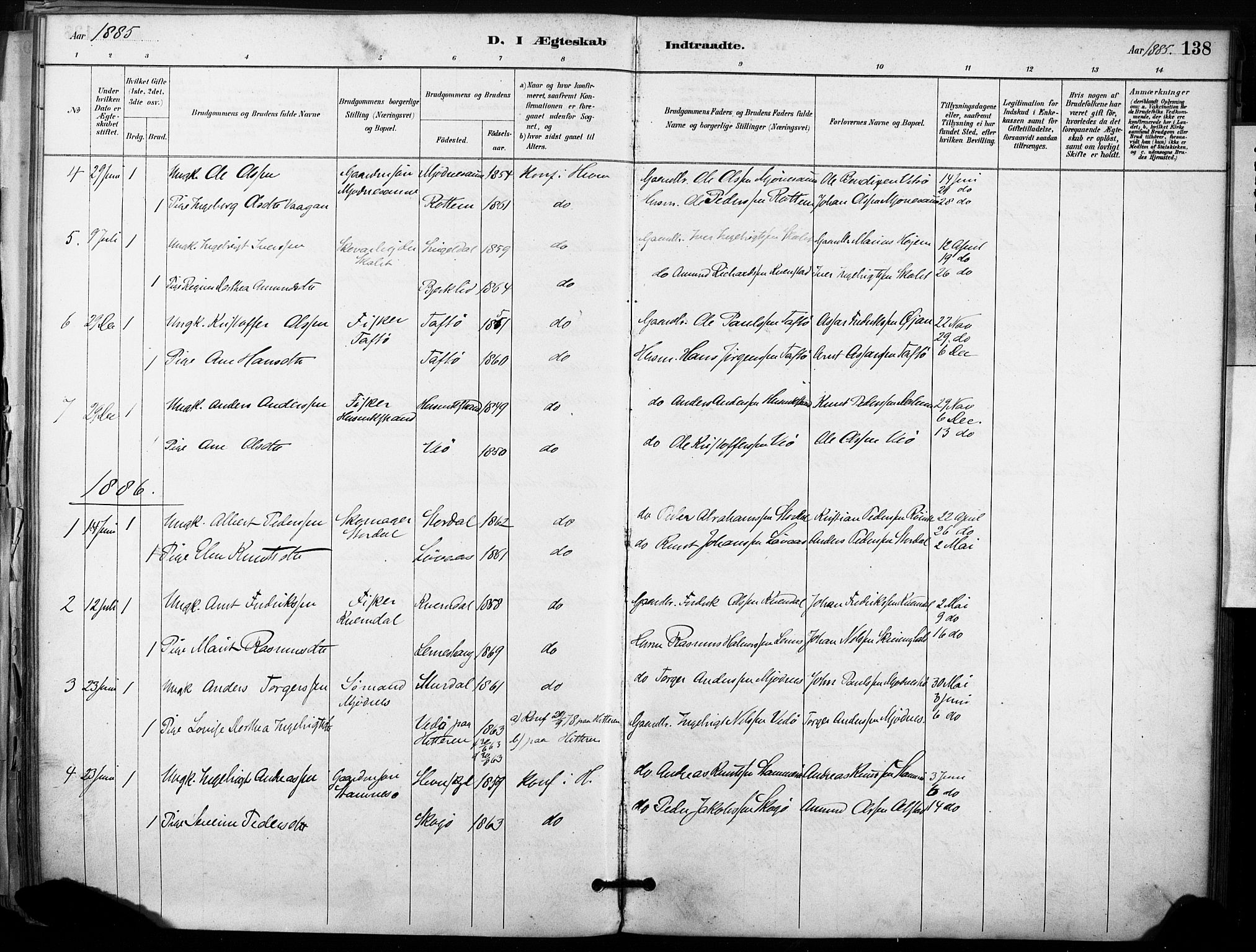 Ministerialprotokoller, klokkerbøker og fødselsregistre - Sør-Trøndelag, SAT/A-1456/633/L0518: Parish register (official) no. 633A01, 1884-1906, p. 138