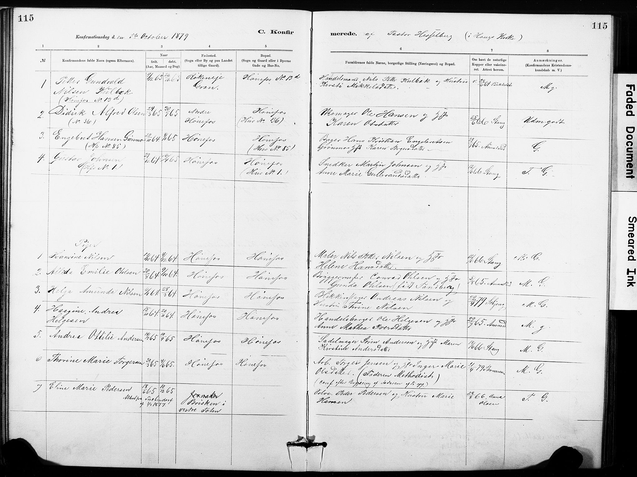 Hønefoss kirkebøker, SAKO/A-609/G/Ga/L0001: Parish register (copy) no. 1, 1870-1887, p. 115
