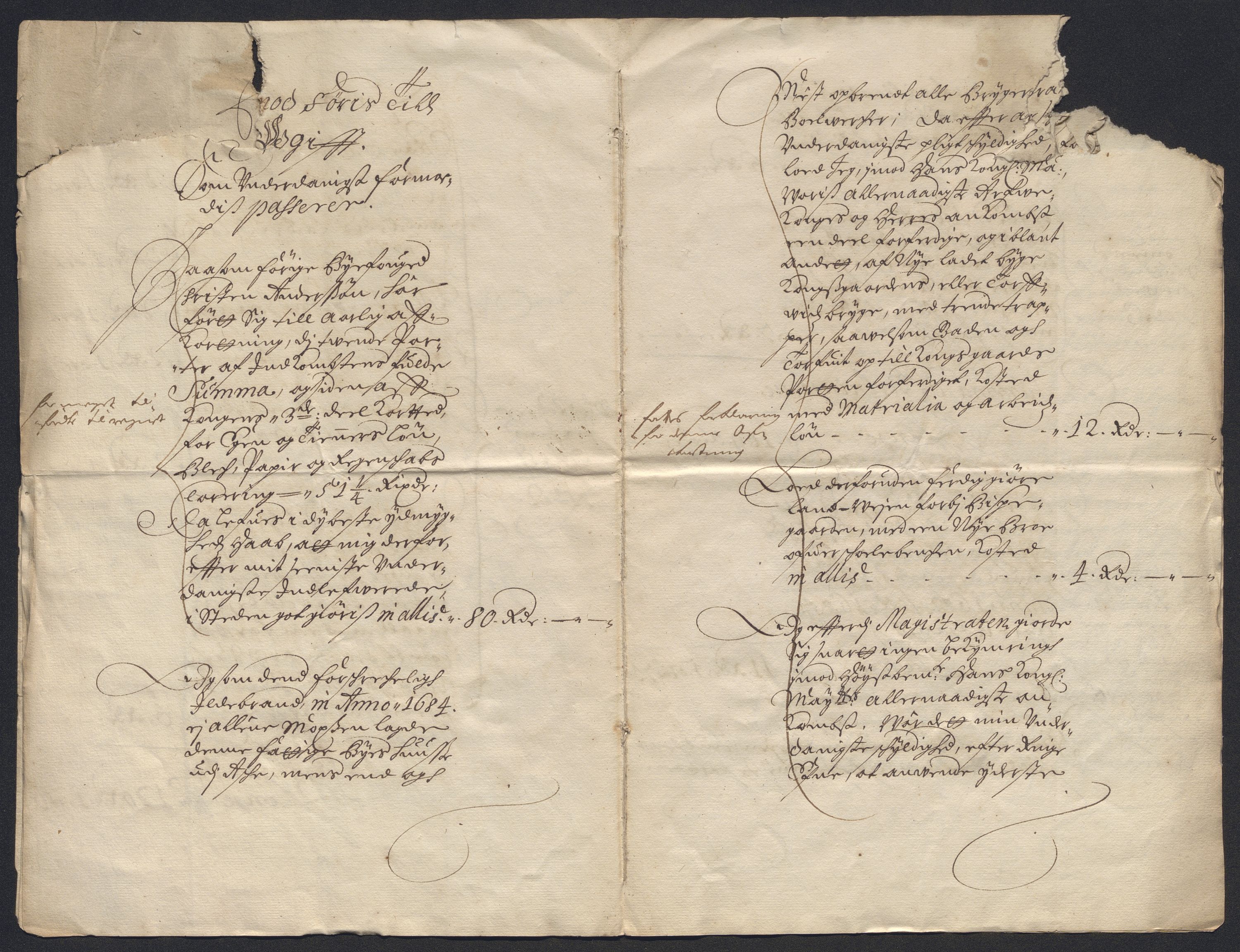 Rentekammeret inntil 1814, Reviderte regnskaper, Byregnskaper, AV/RA-EA-4066/R/Ro/L0316: [O14] Sikt og sakefall, 1662-1693, p. 327