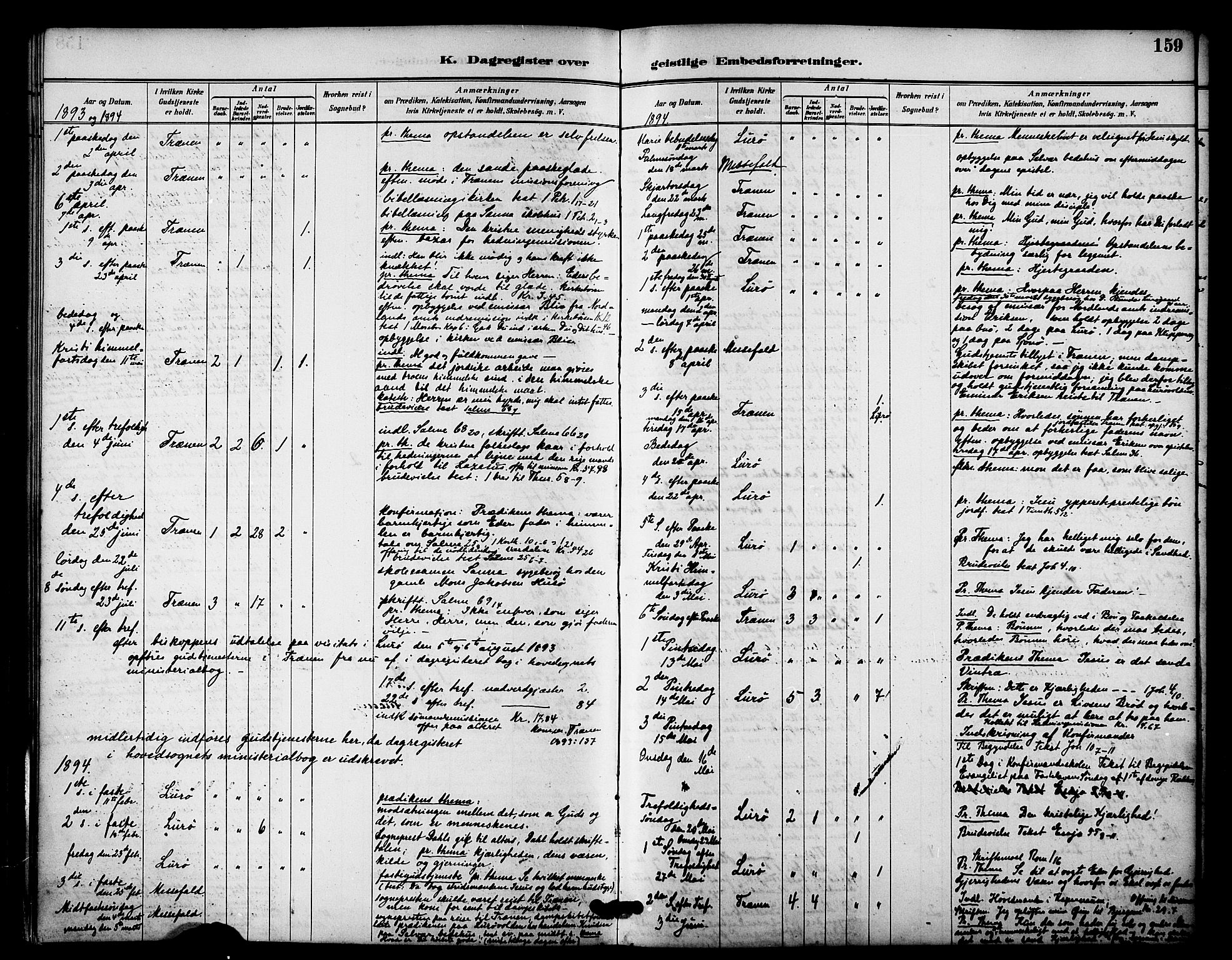 Ministerialprotokoller, klokkerbøker og fødselsregistre - Nordland, SAT/A-1459/840/L0580: Parish register (official) no. 840A02, 1887-1909, p. 159