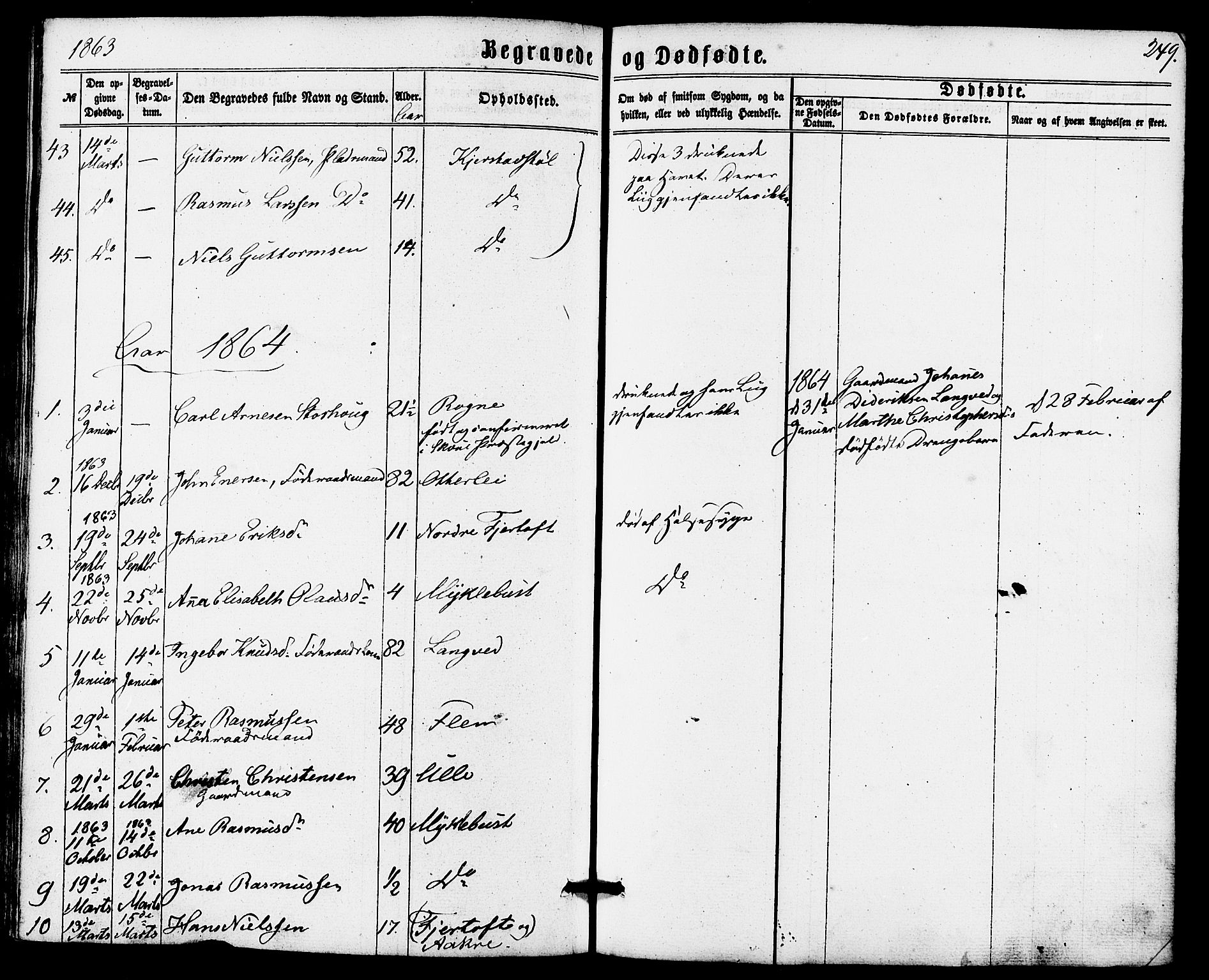 Ministerialprotokoller, klokkerbøker og fødselsregistre - Møre og Romsdal, AV/SAT-A-1454/536/L0498: Parish register (official) no. 536A07, 1862-1875, p. 249