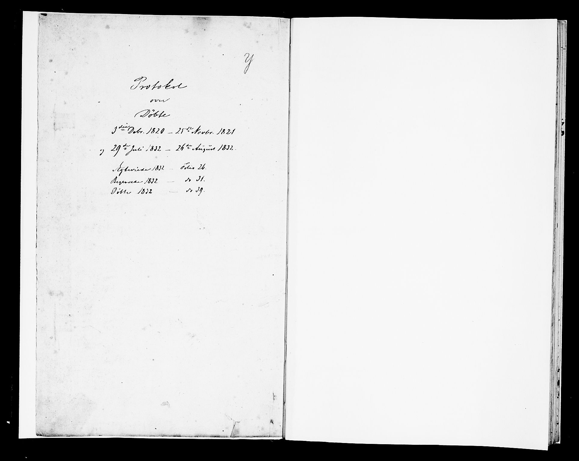 Korskirken sokneprestembete, AV/SAB-A-76101/H/Hab: Parish register (copy) no. A 2, 1820-1832