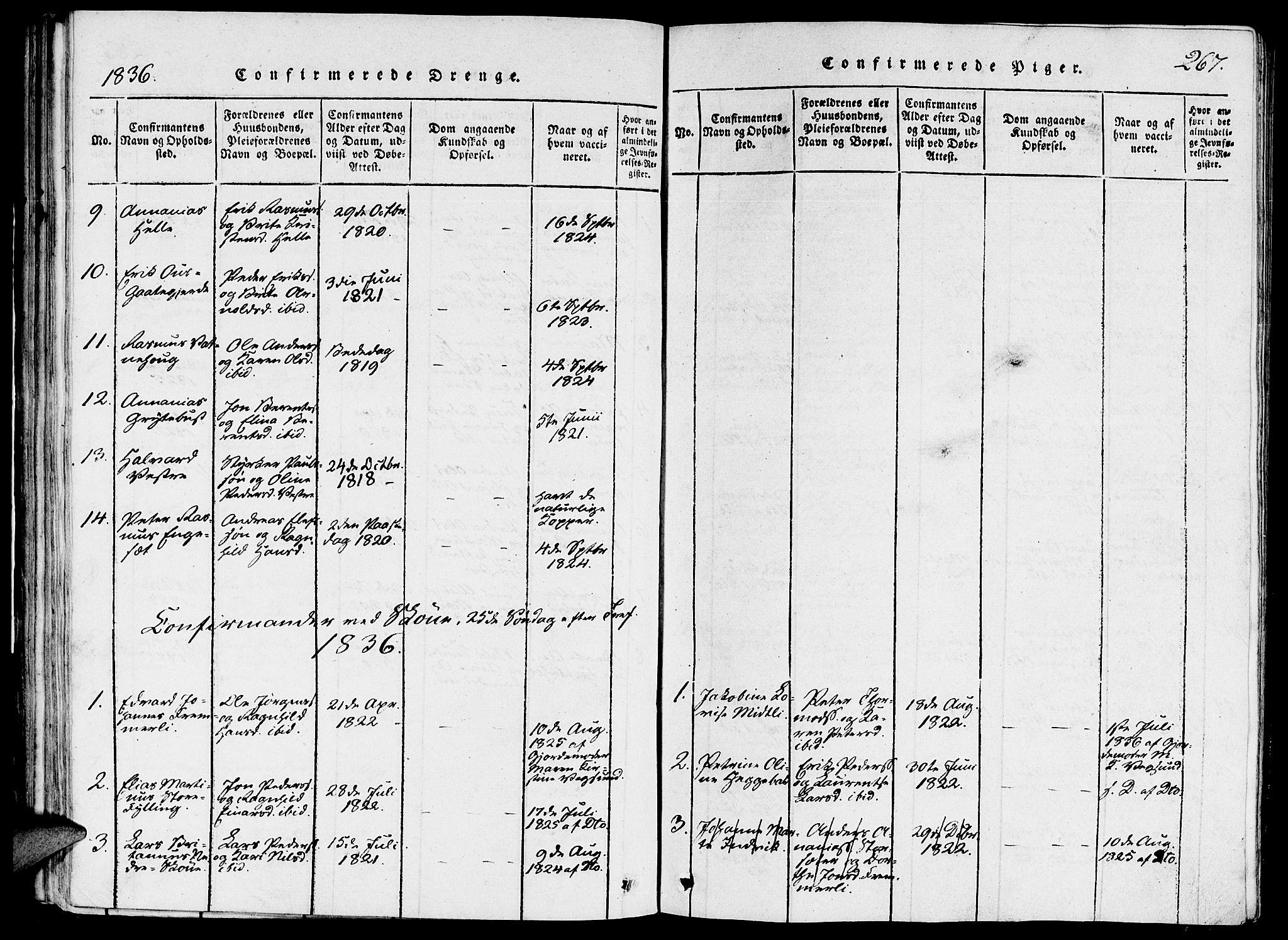 Ministerialprotokoller, klokkerbøker og fødselsregistre - Møre og Romsdal, AV/SAT-A-1454/524/L0351: Parish register (official) no. 524A03, 1816-1838, p. 267