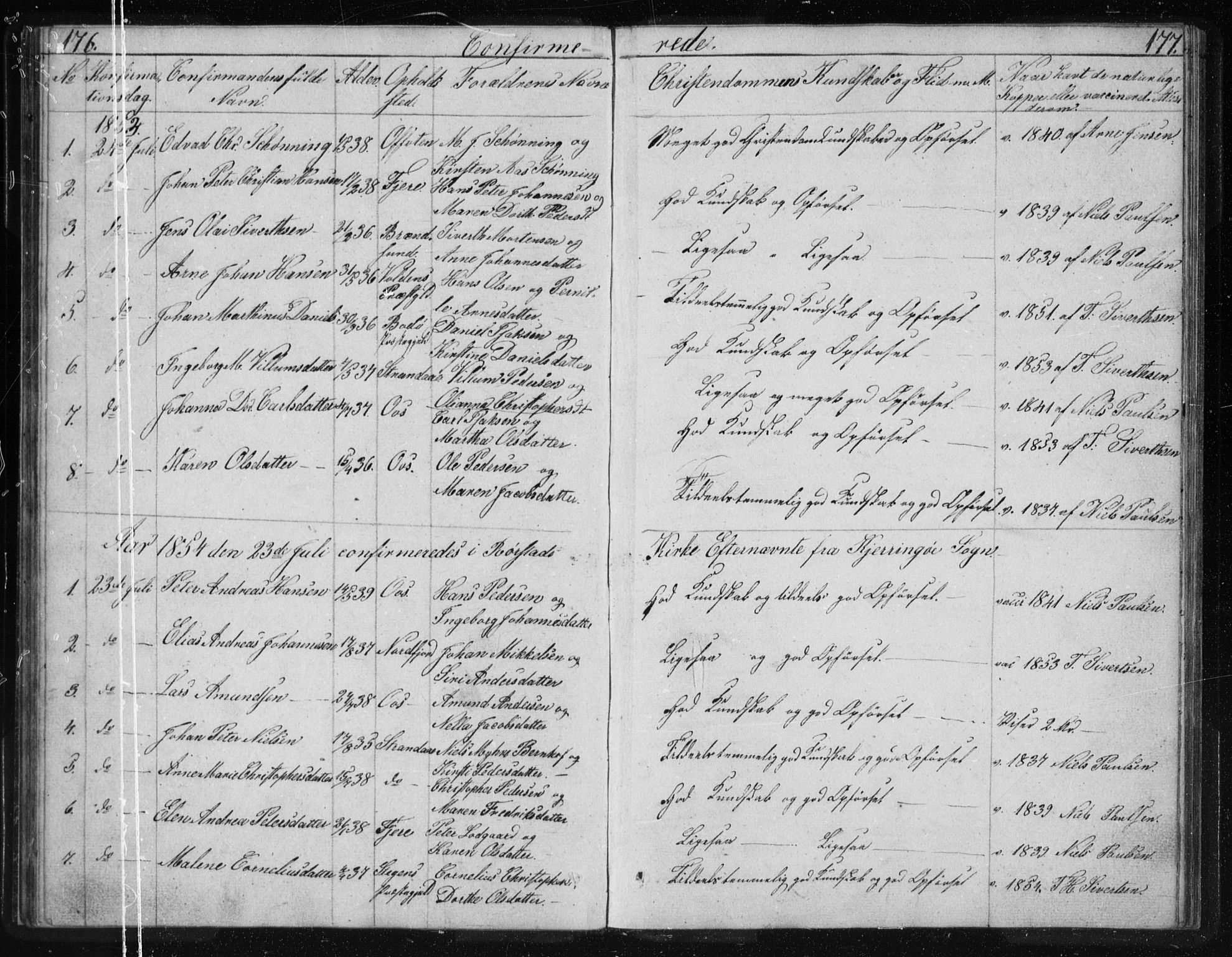 Ministerialprotokoller, klokkerbøker og fødselsregistre - Nordland, SAT/A-1459/803/L0074: Parish register (copy) no. 803C01, 1845-1866, p. 176-177