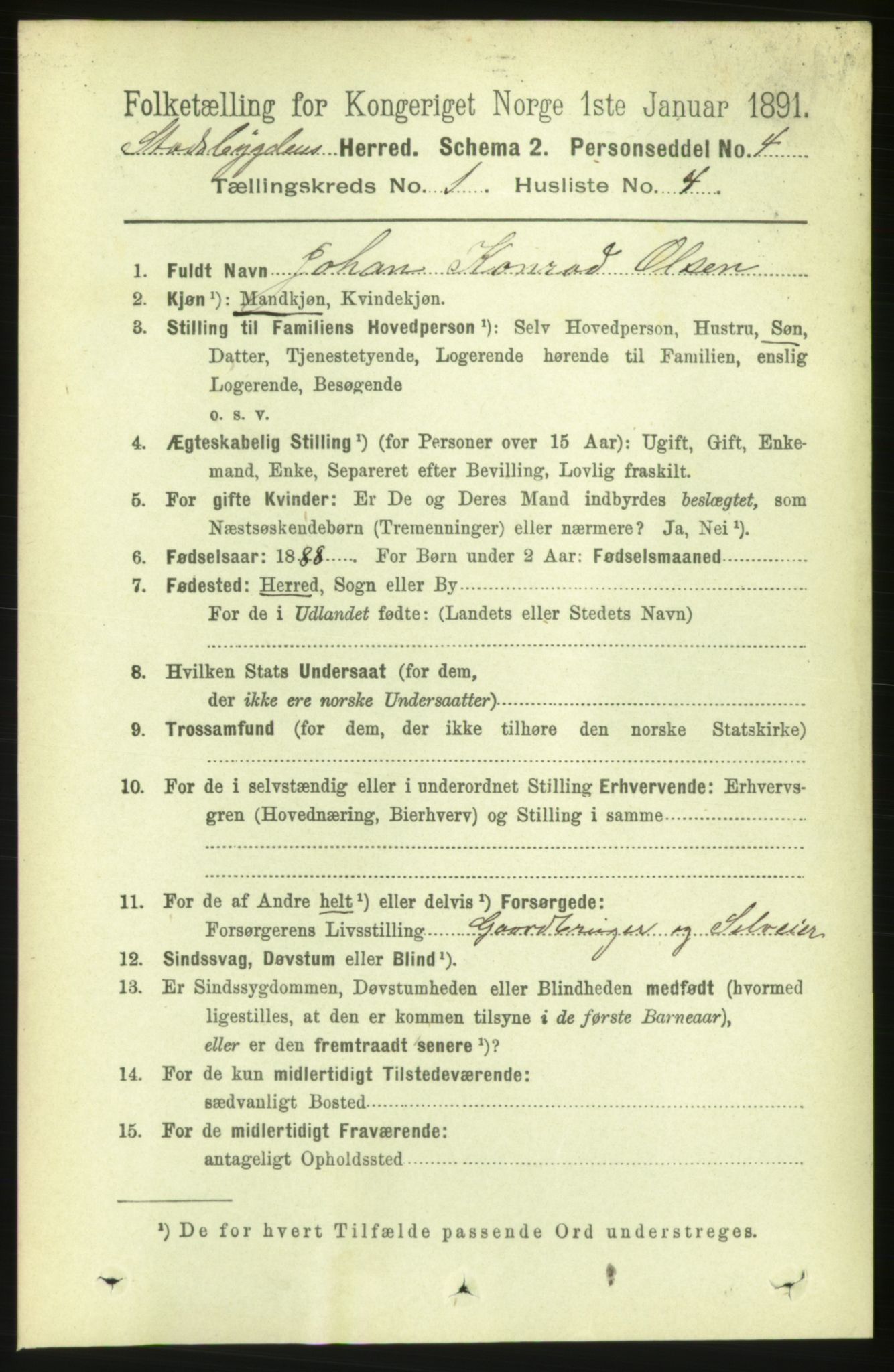 RA, 1891 census for 1625 Stadsbygd, 1891, p. 125