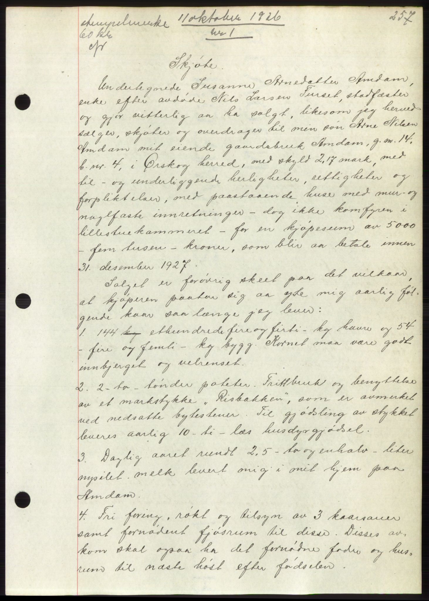 Nordre Sunnmøre sorenskriveri, AV/SAT-A-0006/1/2/2C/2Ca/L0035: Mortgage book no. 37, 1926-1926, Deed date: 11.10.1926