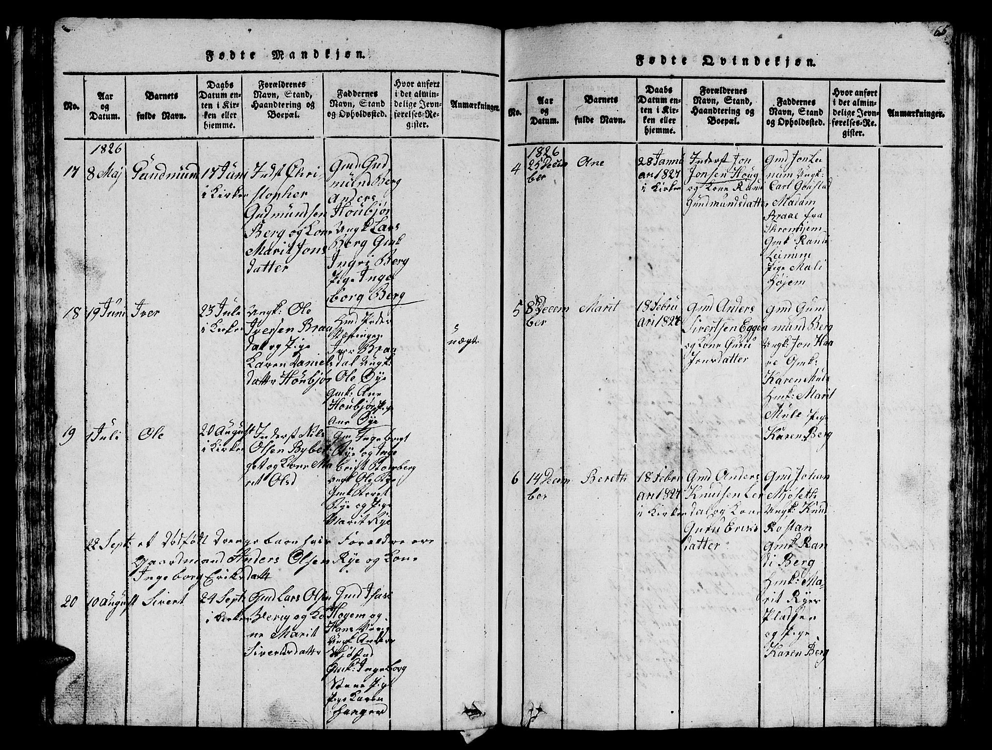 Ministerialprotokoller, klokkerbøker og fødselsregistre - Sør-Trøndelag, SAT/A-1456/612/L0385: Parish register (copy) no. 612C01, 1816-1845, p. 65
