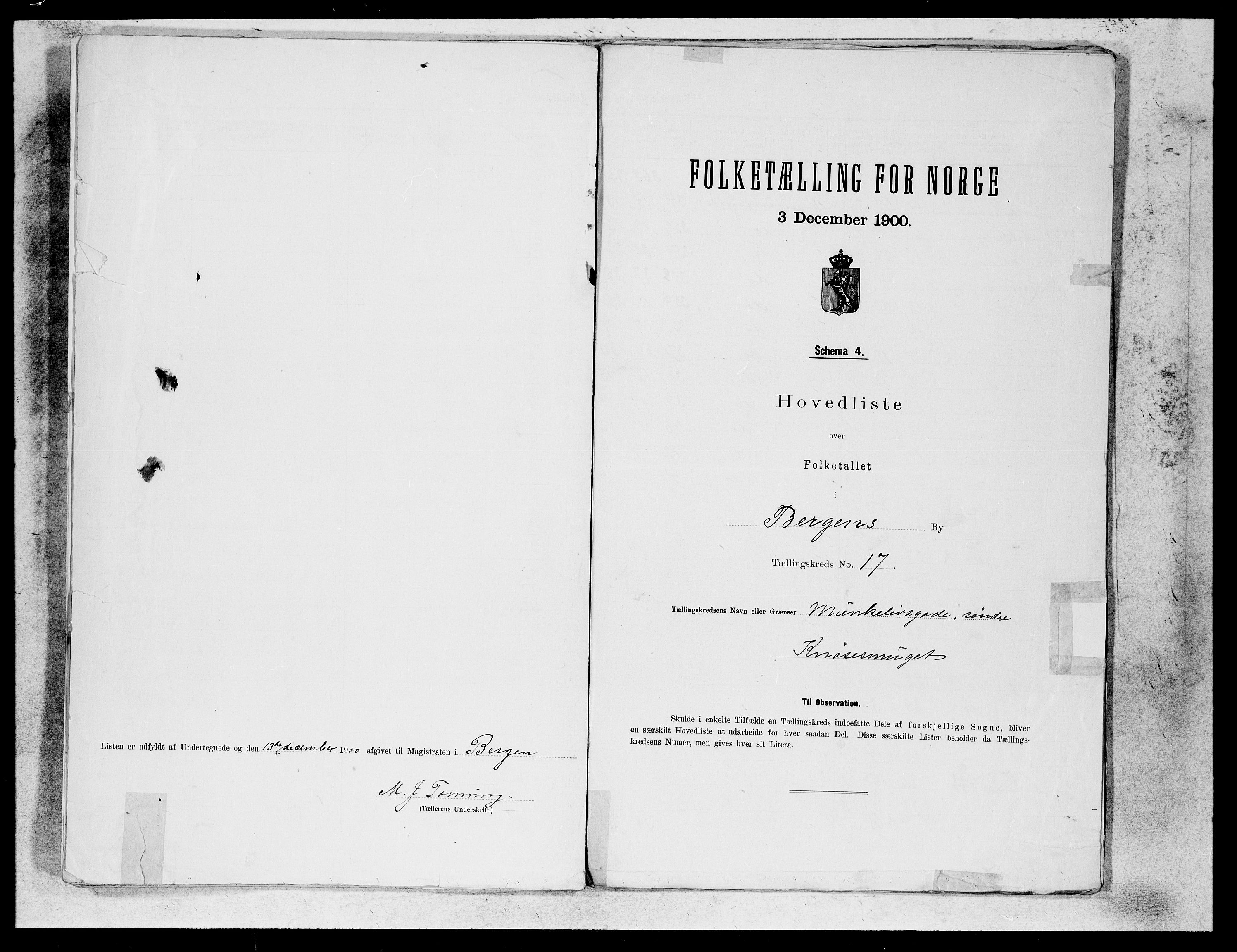 SAB, 1900 census for Bergen, 1900, p. 33