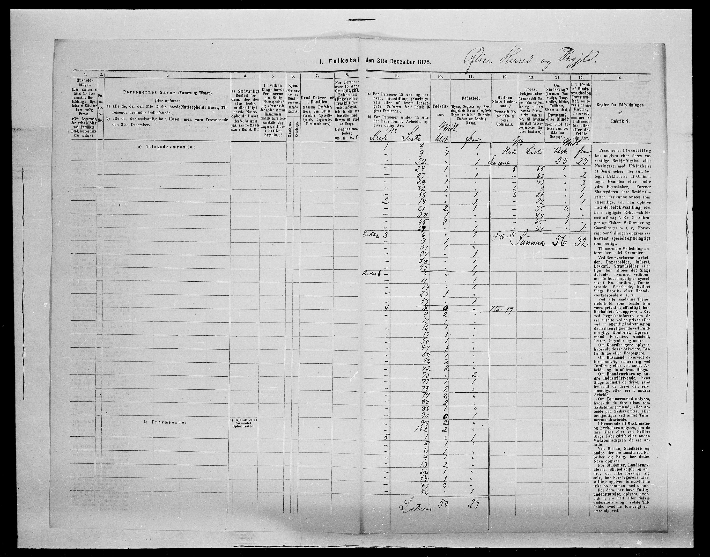 SAH, 1875 census for 0521P Øyer, 1875, p. 18