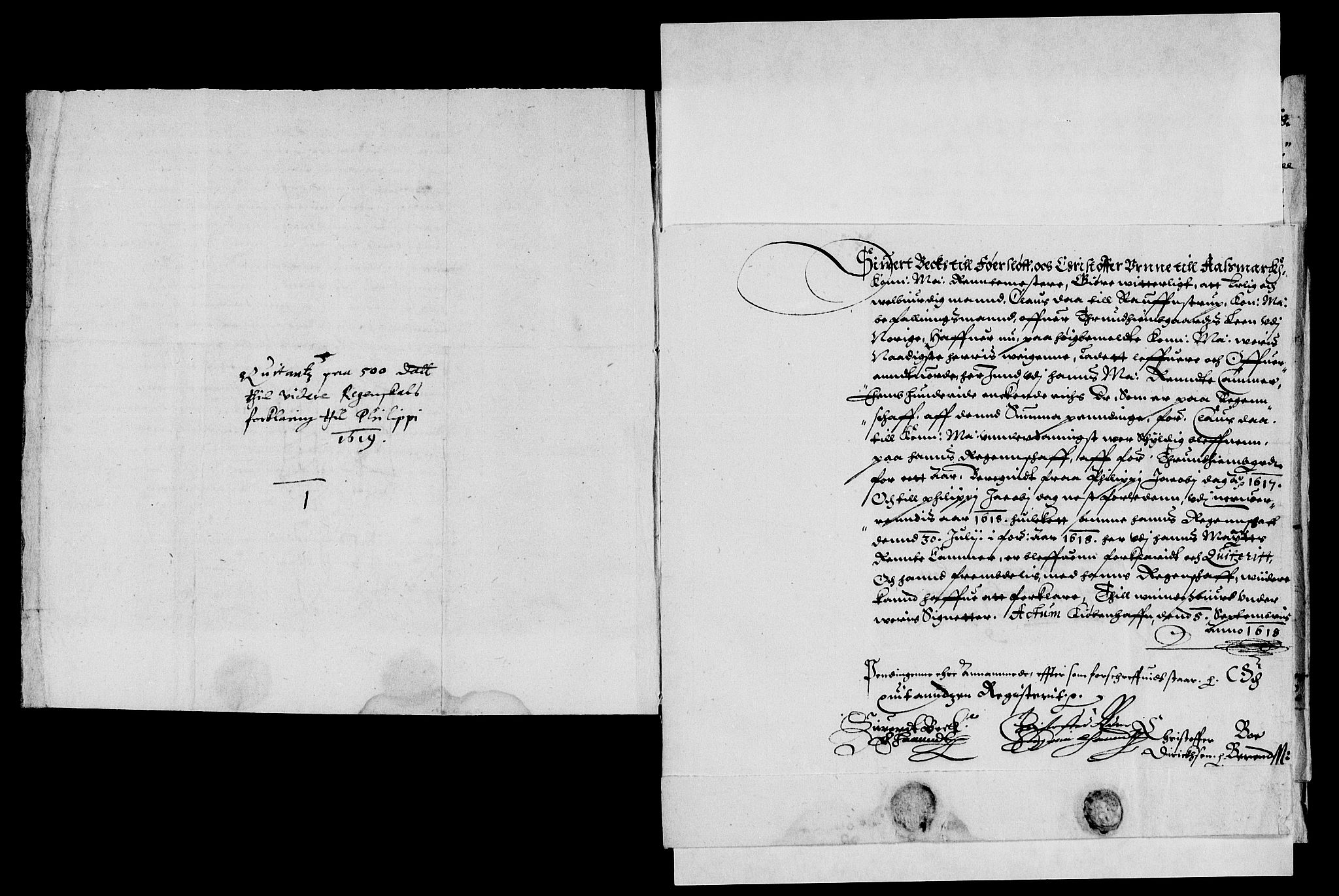 Rentekammeret inntil 1814, Reviderte regnskaper, Lensregnskaper, AV/RA-EA-5023/R/Rb/Rbw/L0017: Trondheim len, 1618-1619