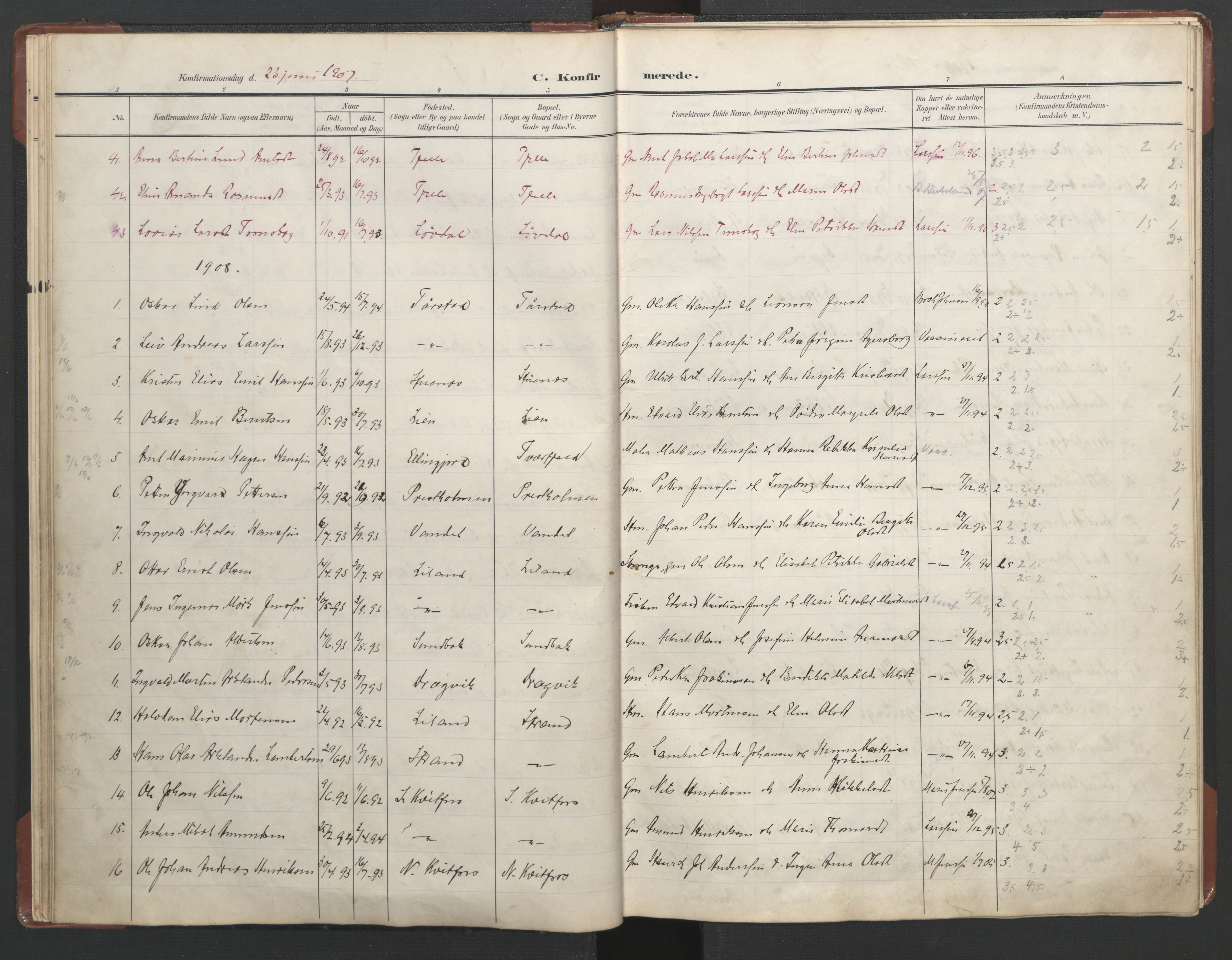 Ministerialprotokoller, klokkerbøker og fødselsregistre - Nordland, AV/SAT-A-1459/863/L0918: Parish register (copy) no. 863C08, 1906-1921