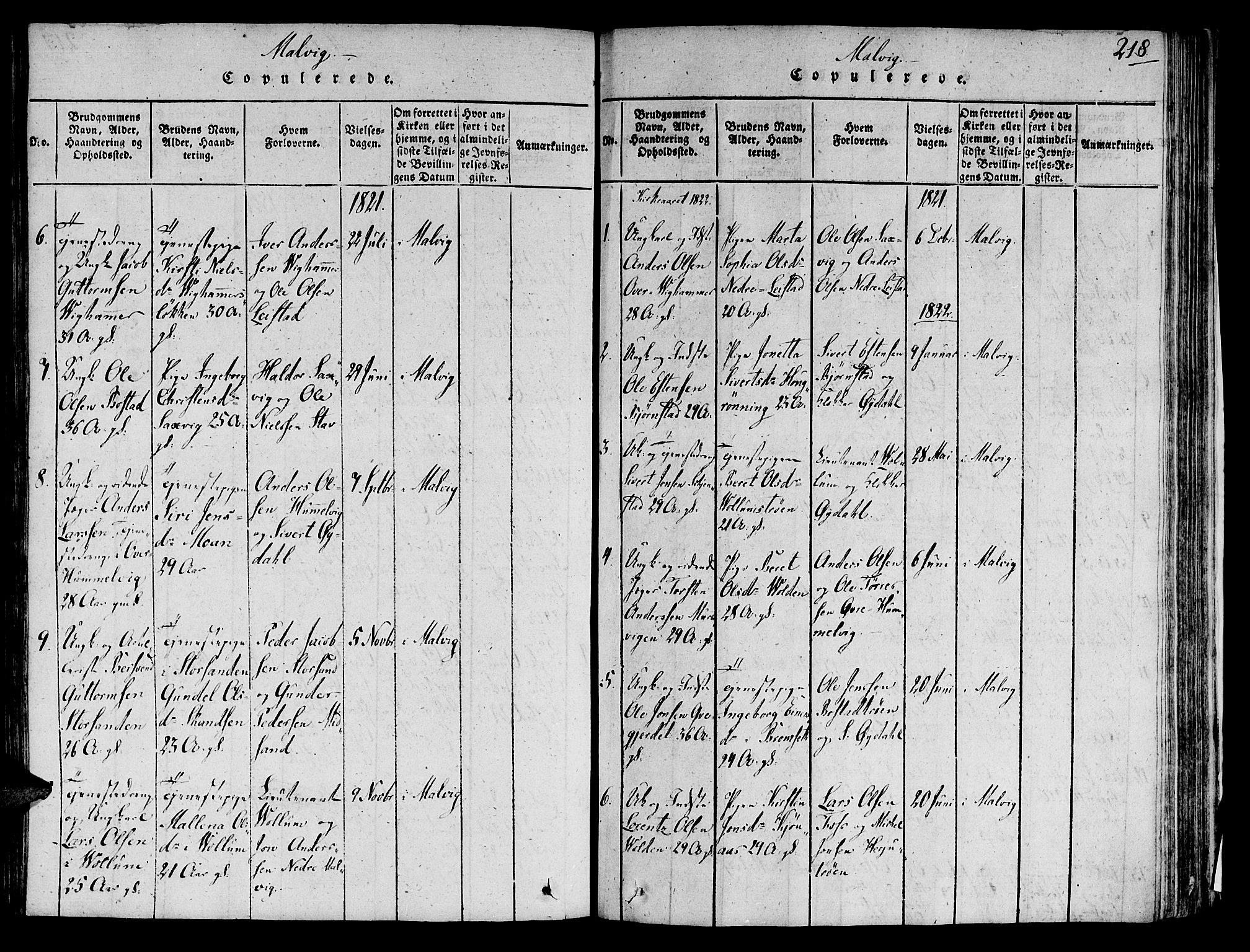 Ministerialprotokoller, klokkerbøker og fødselsregistre - Sør-Trøndelag, SAT/A-1456/606/L0284: Parish register (official) no. 606A03 /2, 1819-1823, p. 218