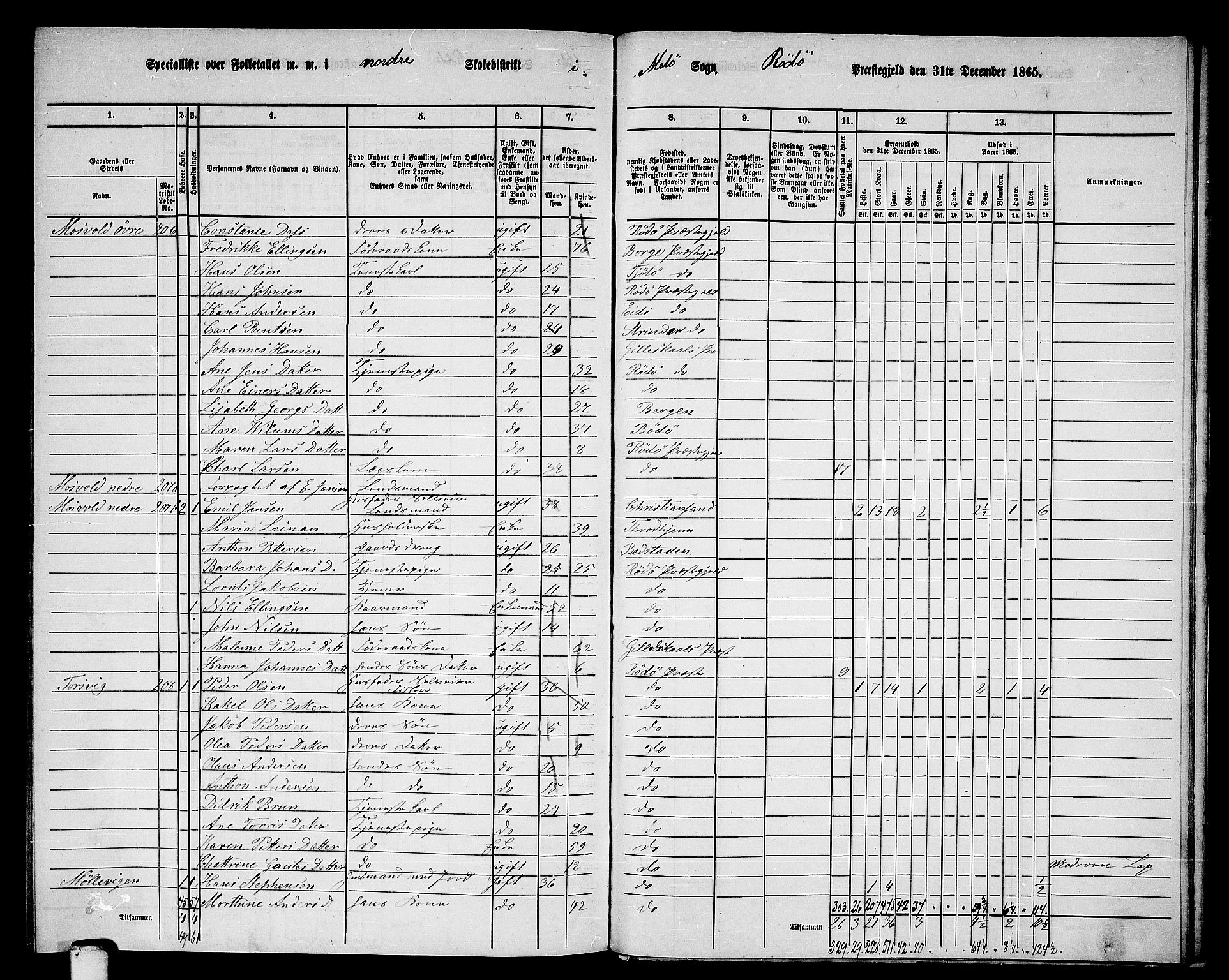 RA, 1865 census for Rødøy, 1865, p. 142