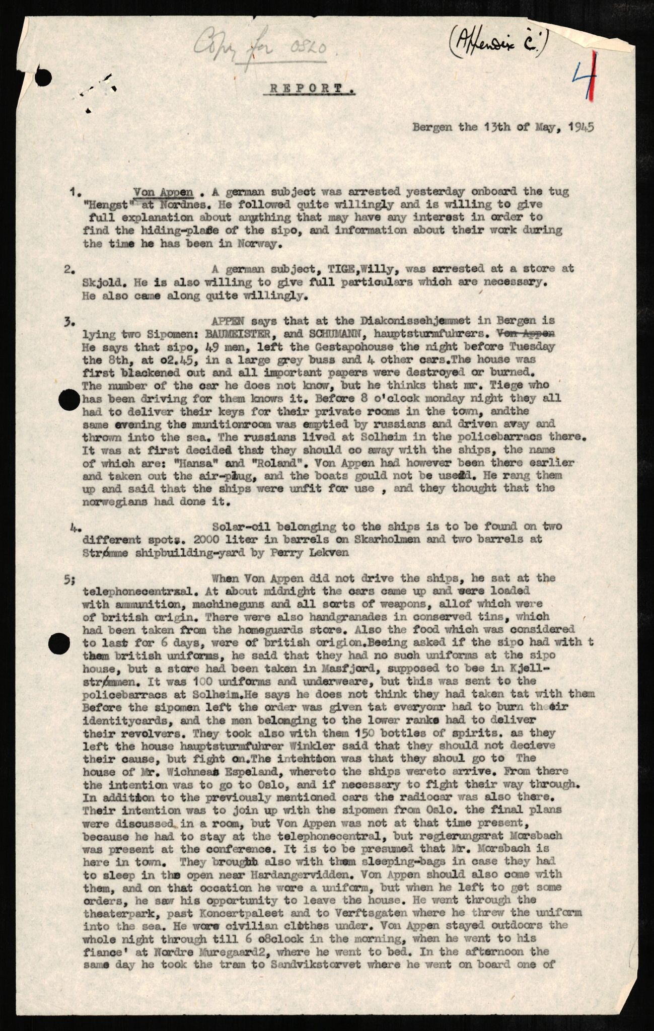 Forsvaret, Forsvarets overkommando II, RA/RAFA-3915/D/Db/L0001: CI Questionaires. Tyske okkupasjonsstyrker i Norge. Tyskere., 1945-1946, p. 275