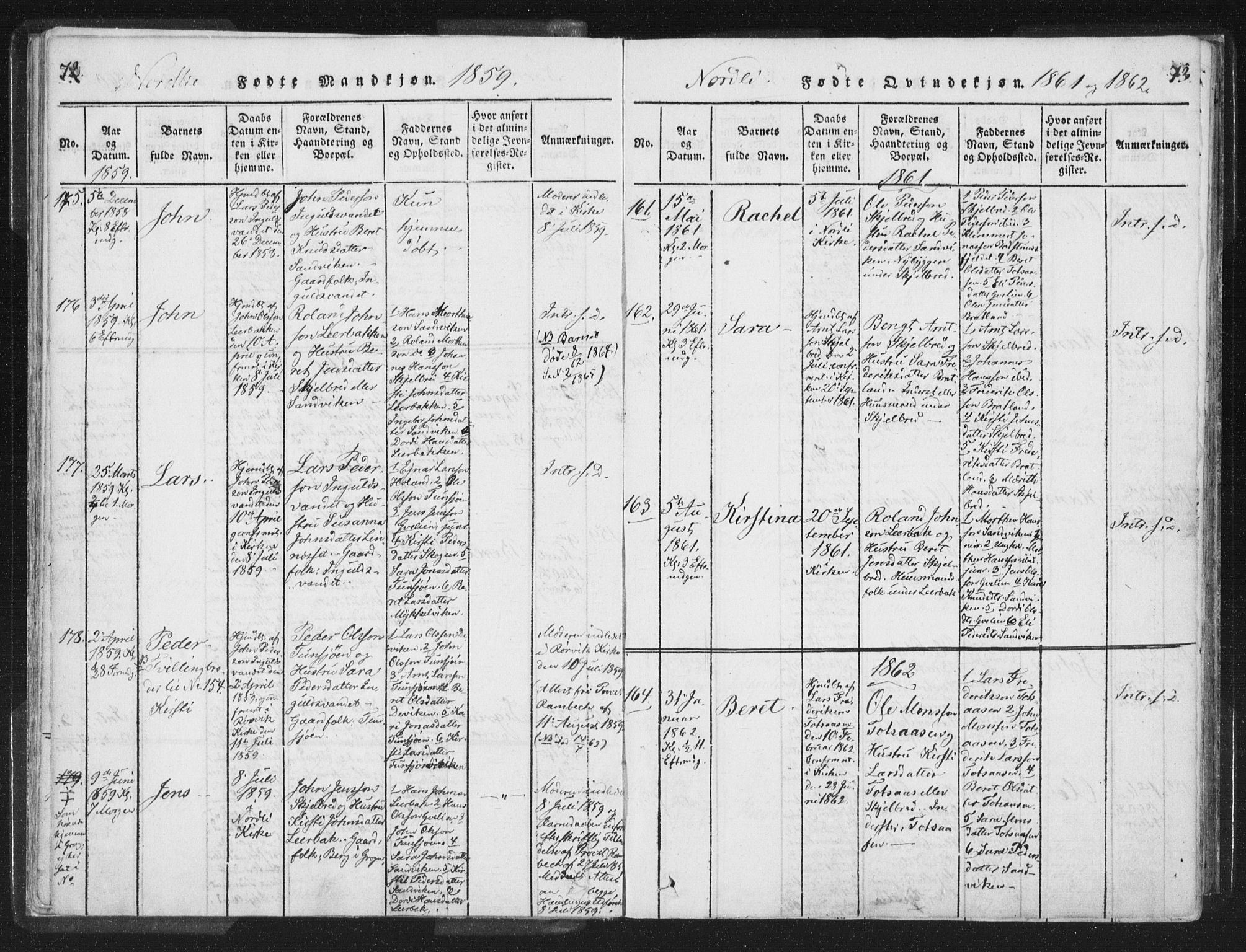 Ministerialprotokoller, klokkerbøker og fødselsregistre - Nord-Trøndelag, SAT/A-1458/755/L0491: Parish register (official) no. 755A01 /1, 1817-1864, p. 72-73