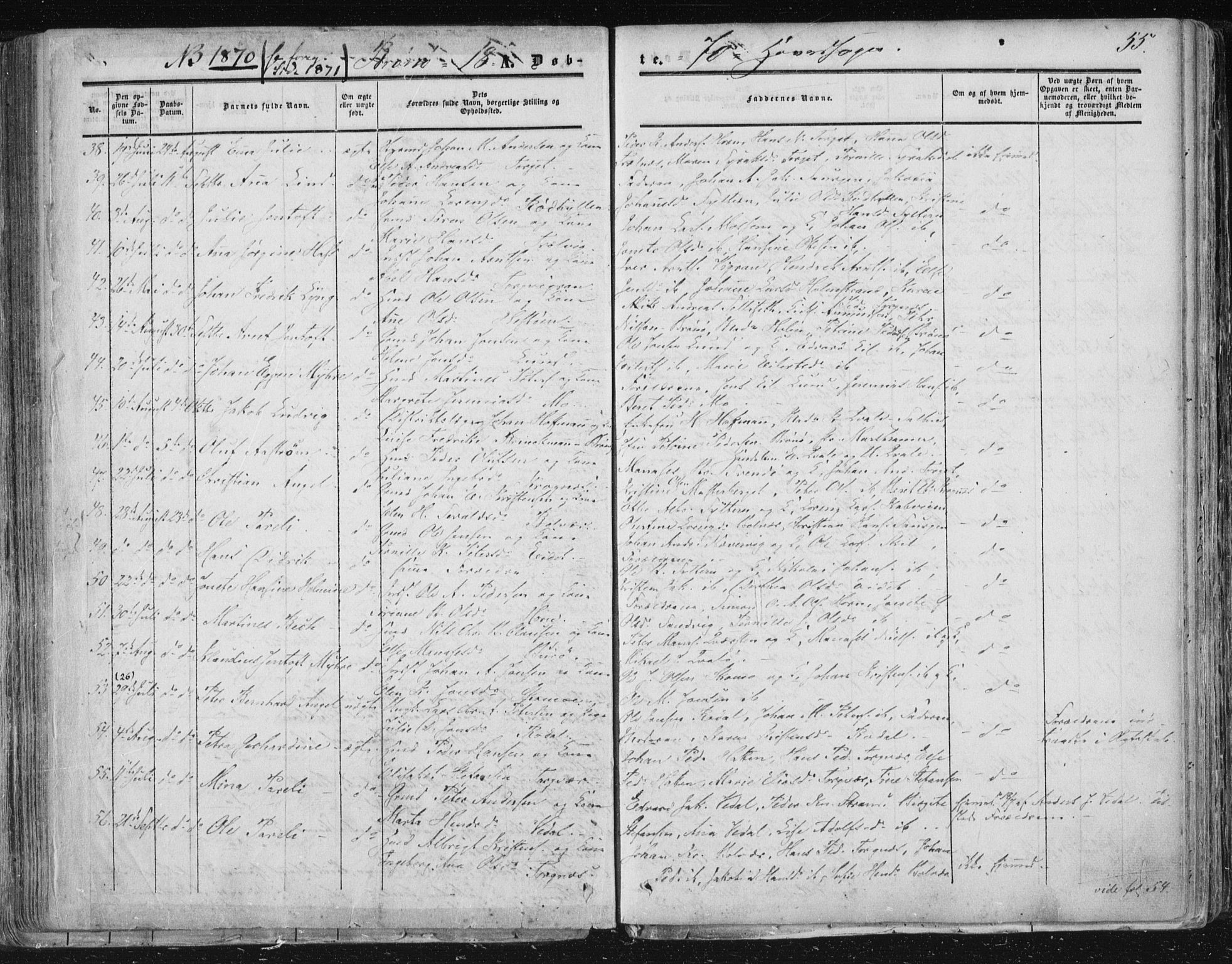 Ministerialprotokoller, klokkerbøker og fødselsregistre - Nordland, SAT/A-1459/813/L0198: Parish register (official) no. 813A08, 1834-1874, p. 56