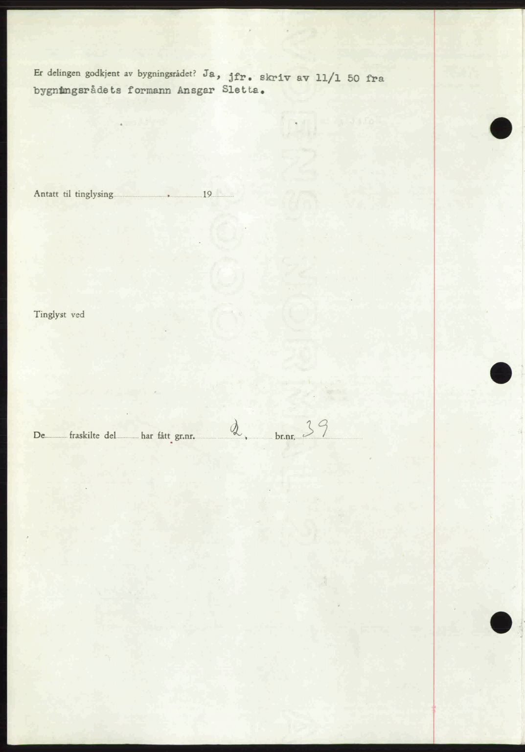 Romsdal sorenskriveri, AV/SAT-A-4149/1/2/2C: Mortgage book no. A32, 1950-1950, Diary no: : 218/1950