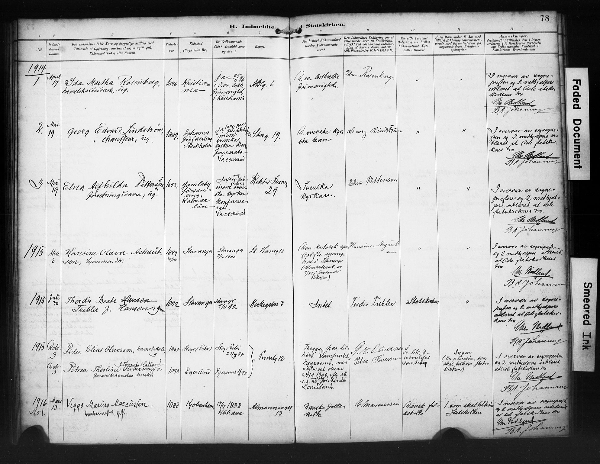 St. Petri sokneprestkontor, AV/SAST-A-101813/001/30/30BA/L0020: Parish register (official) no. A 18, 1893-1928, p. 78