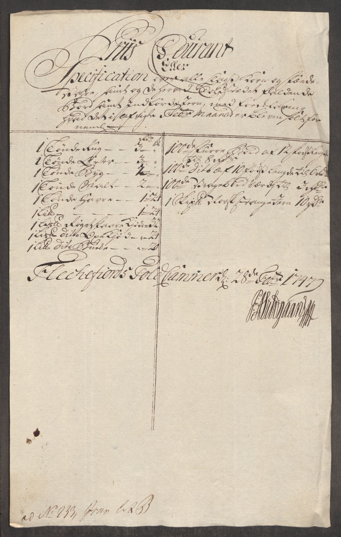 Rentekammeret inntil 1814, Realistisk ordnet avdeling, RA/EA-4070/Oe/L0003: [Ø1]: Priskuranter, 1745-1748, p. 652