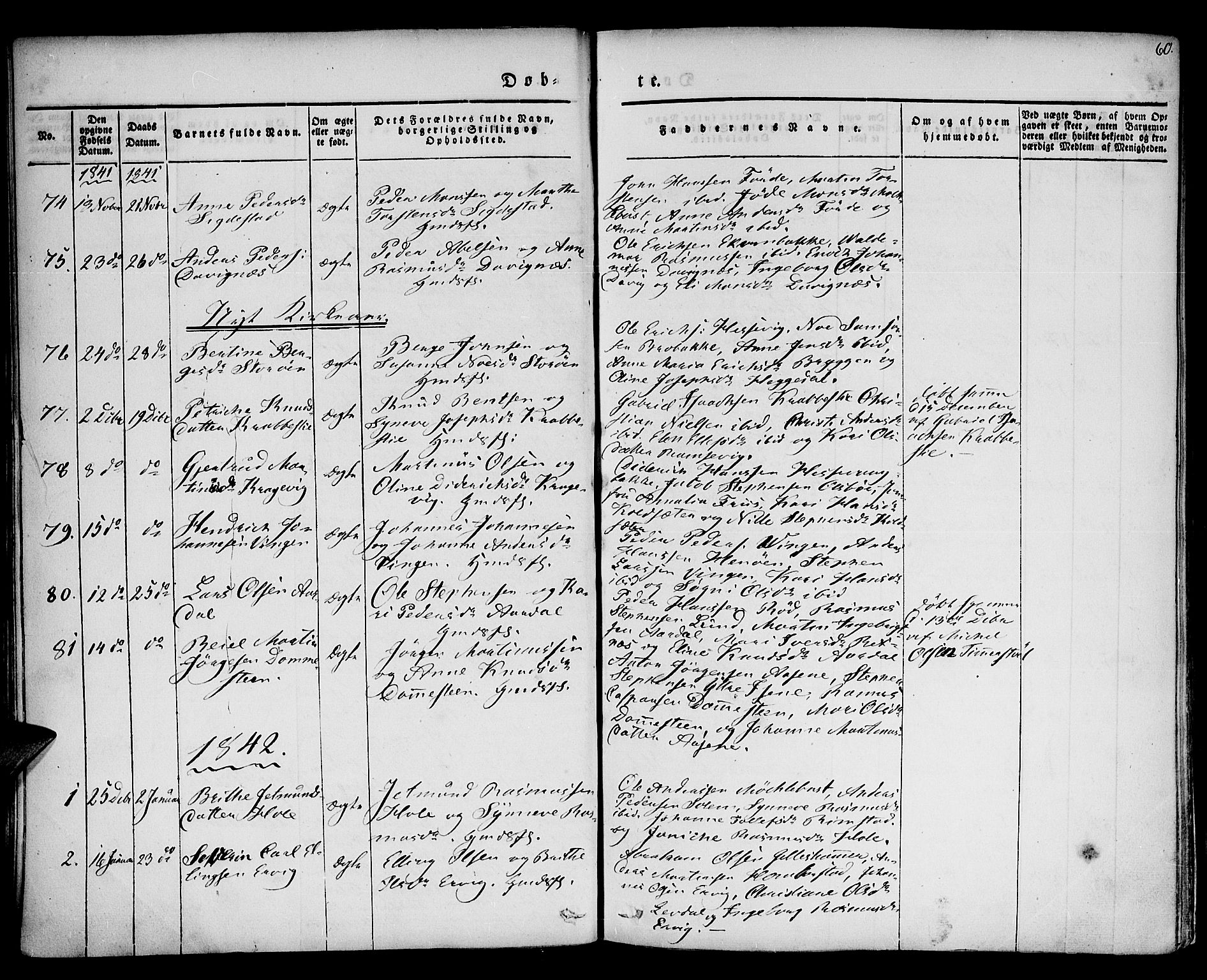 Davik sokneprestembete, AV/SAB-A-79701/H/Haa/Haaa/L0004: Parish register (official) no. A 4, 1830-1849, p. 60