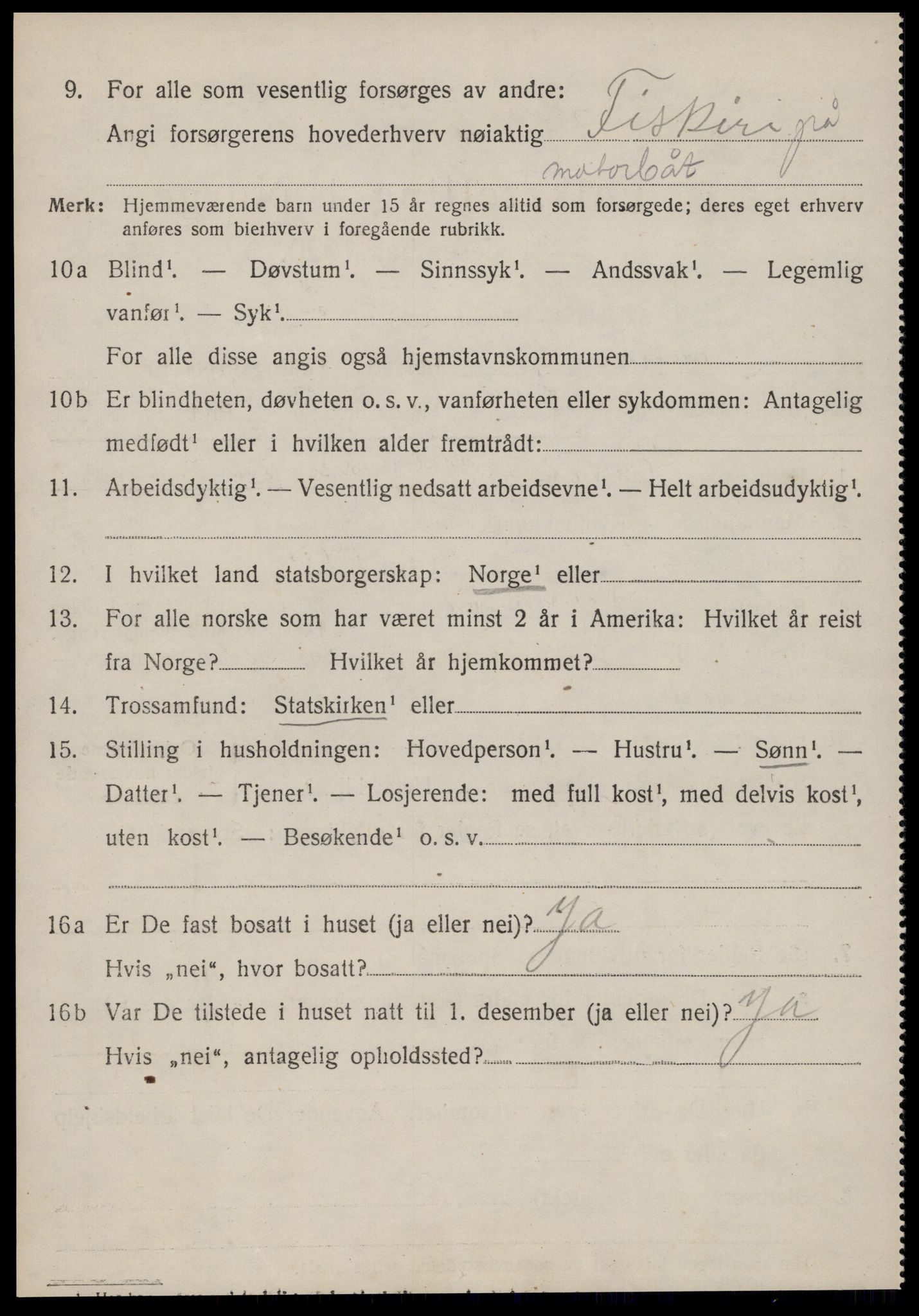 SAT, 1920 census for Sandøy, 1920, p. 2293