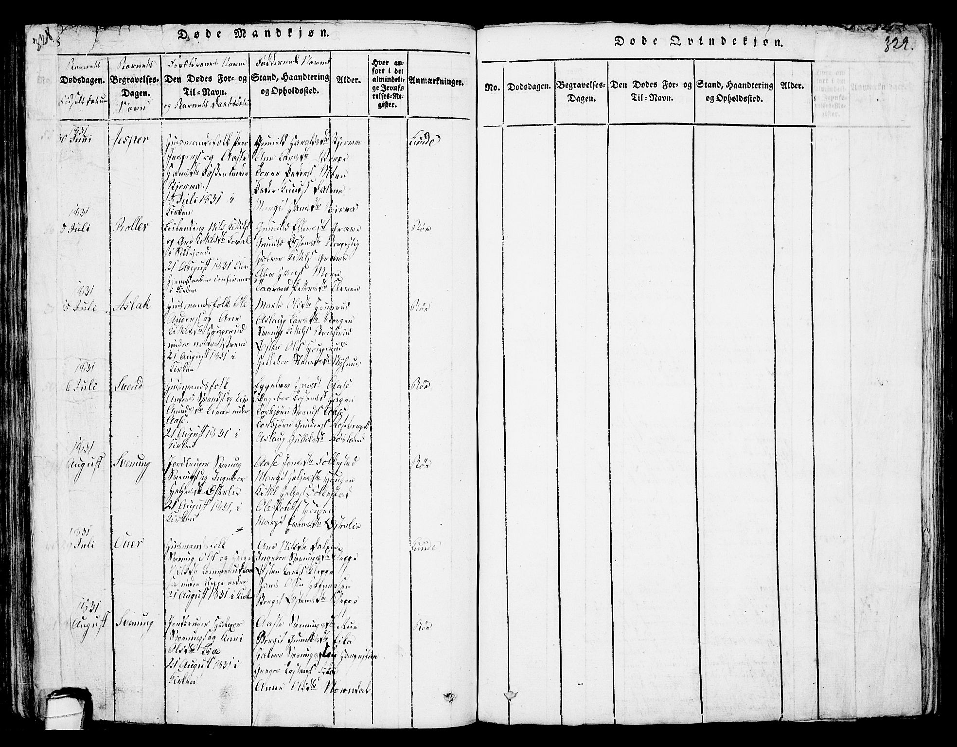 Bø kirkebøker, AV/SAKO-A-257/G/Ga/L0001: Parish register (copy) no. 1, 1815-1831, p. 328-329