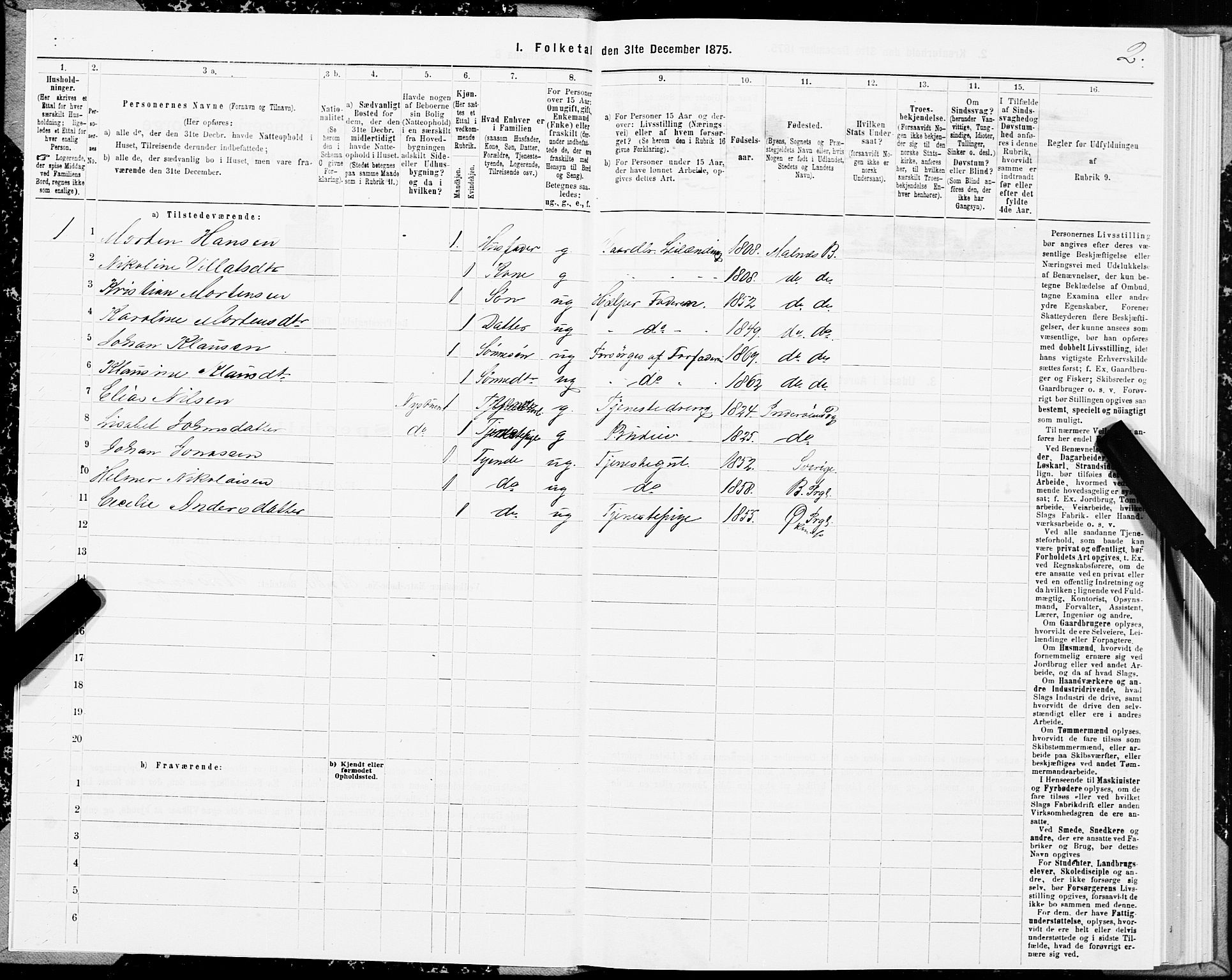 SAT, 1875 census for 1867P Bø, 1875, p. 3002