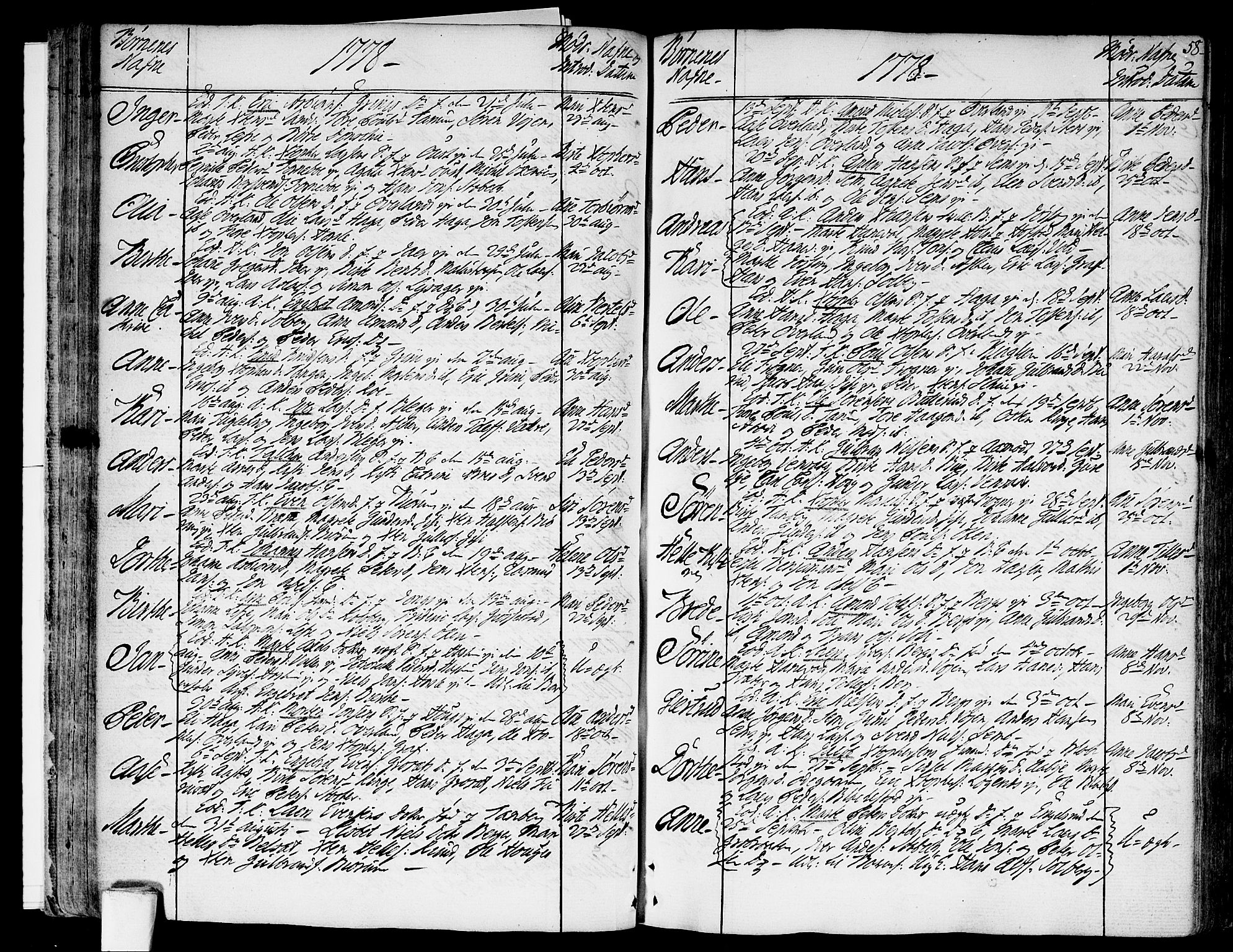 Asker prestekontor Kirkebøker, AV/SAO-A-10256a/F/Fa/L0003: Parish register (official) no. I 3, 1767-1807, p. 58