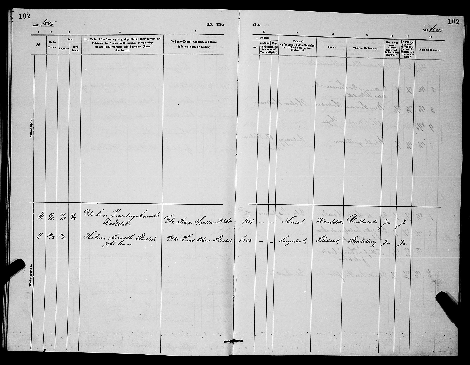 Holla kirkebøker, SAKO/A-272/G/Gb/L0001: Parish register (copy) no. II 1, 1882-1897, p. 102
