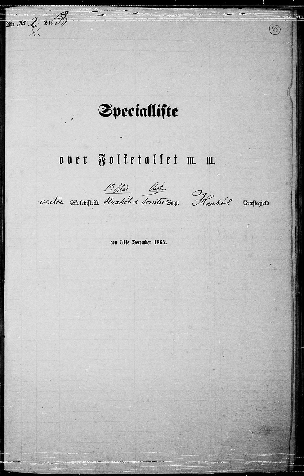 RA, 1865 census for Hobøl, 1865, p. 42