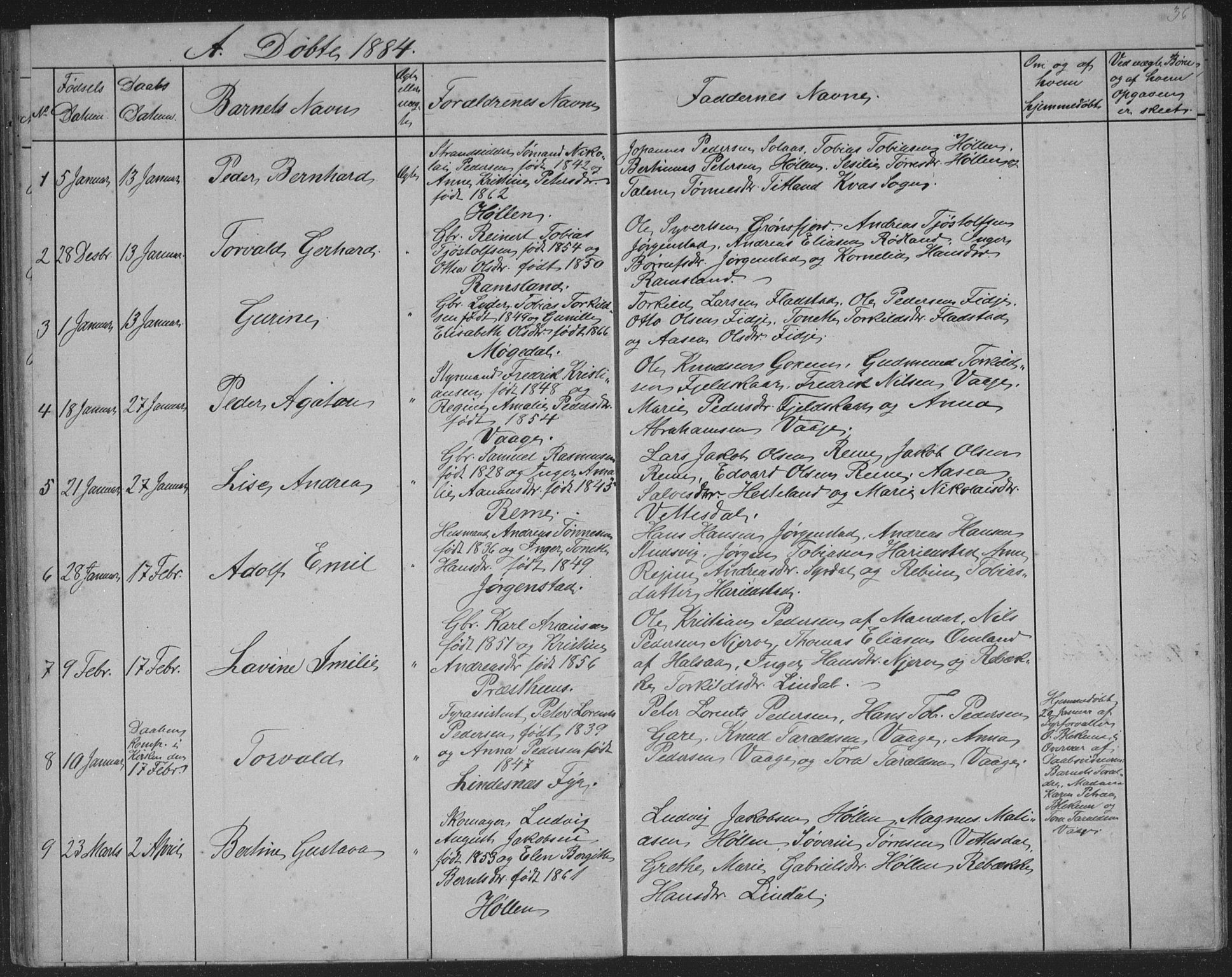 Sør-Audnedal sokneprestkontor, SAK/1111-0039/F/Fb/Fba/L0003: Parish register (copy) no. B 3, 1879-1893, p. 36