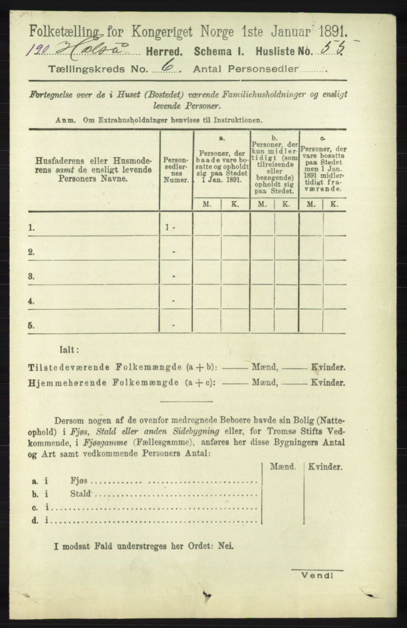 RA, 1891 census for 1019 Halse og Harkmark, 1891, p. 2368