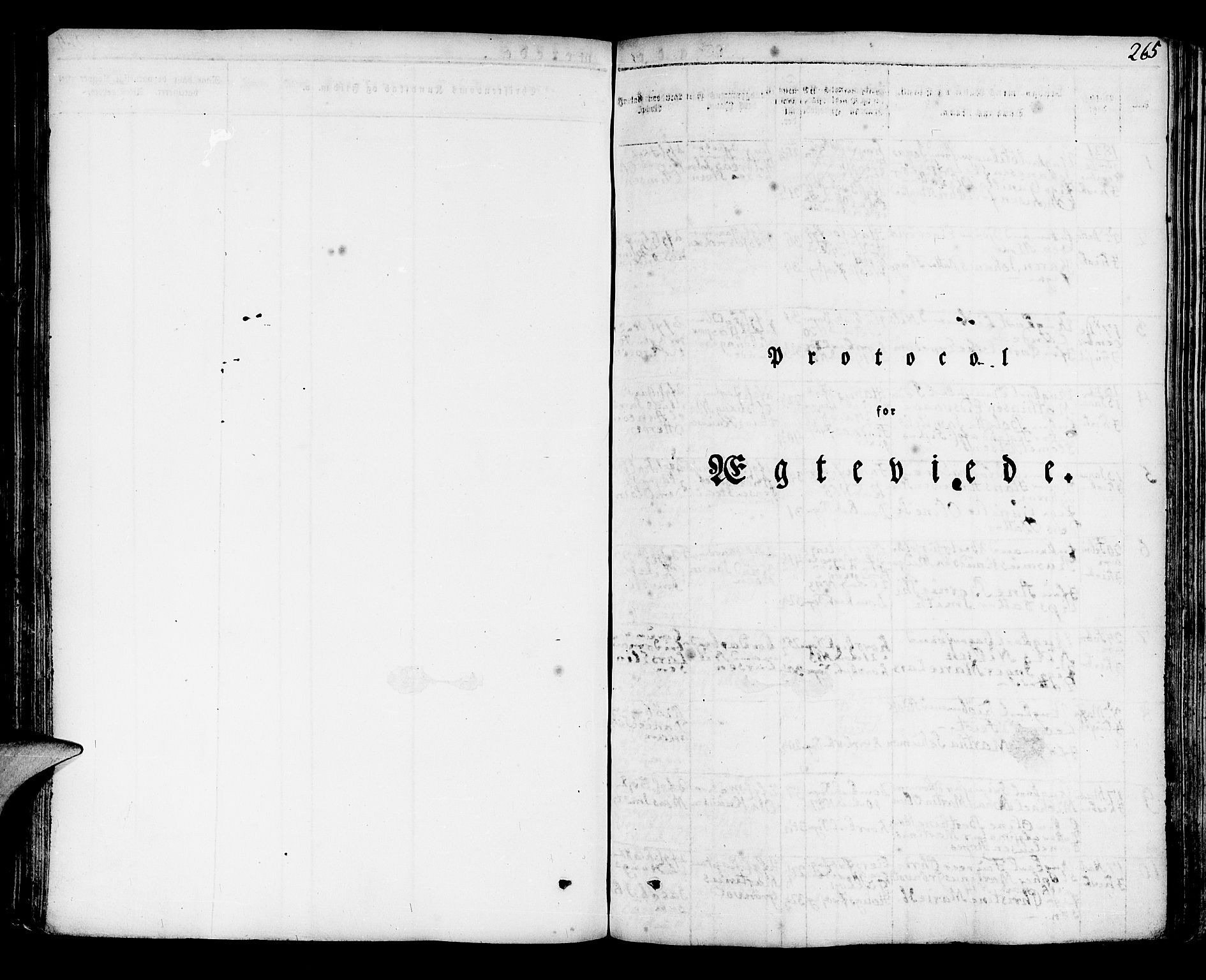 Korskirken sokneprestembete, AV/SAB-A-76101/H/Hab: Parish register (copy) no. A 3, 1821-1831, p. 265