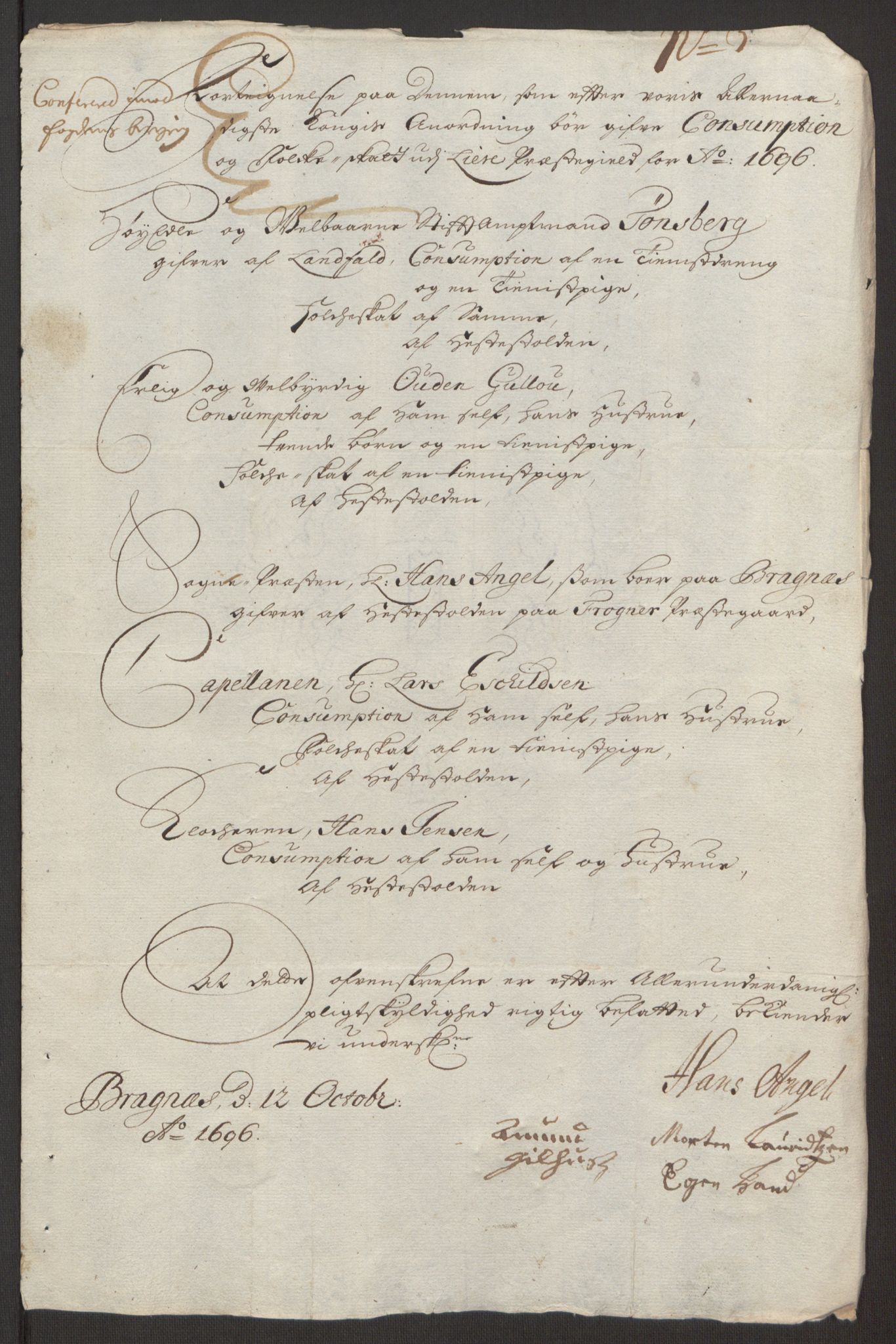 Rentekammeret inntil 1814, Reviderte regnskaper, Fogderegnskap, RA/EA-4092/R30/L1694: Fogderegnskap Hurum, Røyken, Eiker og Lier, 1694-1696, p. 434