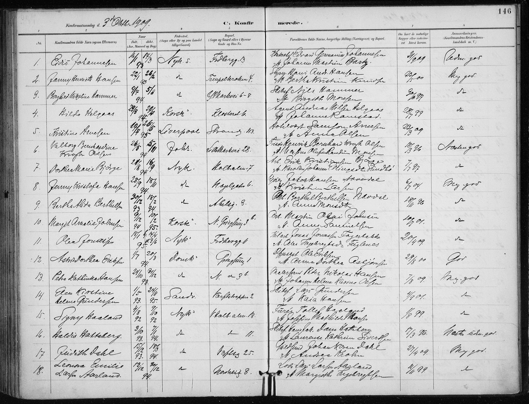 Nykirken Sokneprestembete, SAB/A-77101/H/Haa/L0028: Parish register (official) no. C 7, 1887-1913, p. 146
