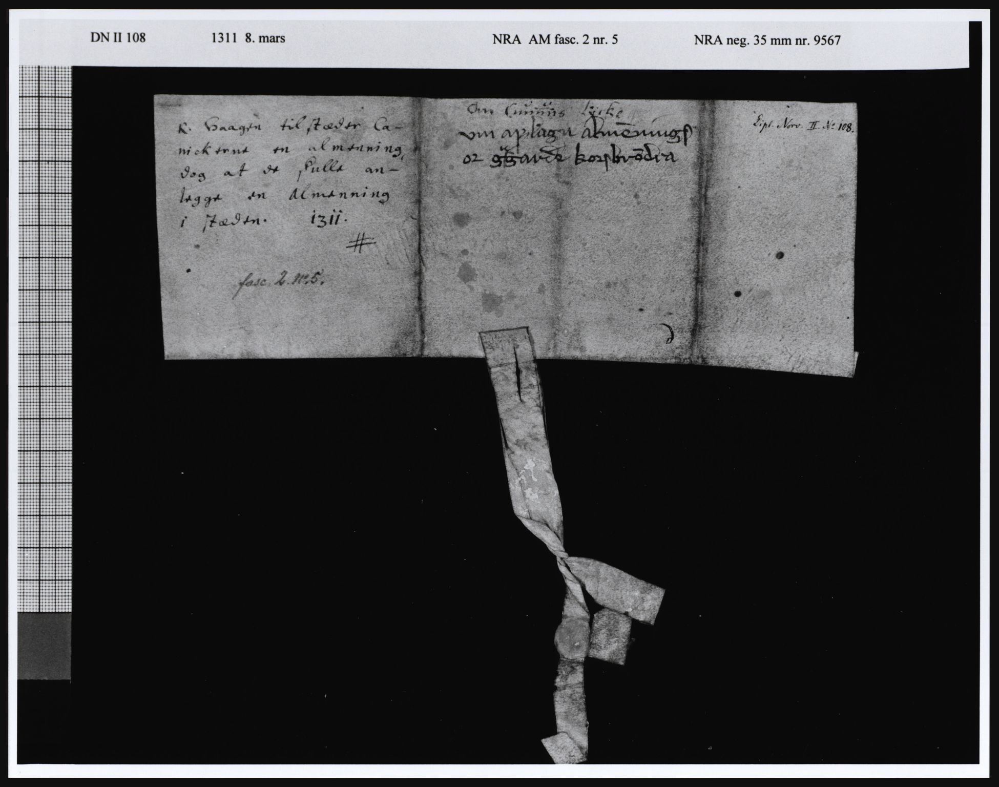 Riksarkivets diplomsamling, AV/RA-EA-5965/F05/L0005: NRA AM fasc. 2 nr. 3-6, 1308-1311, p. 17