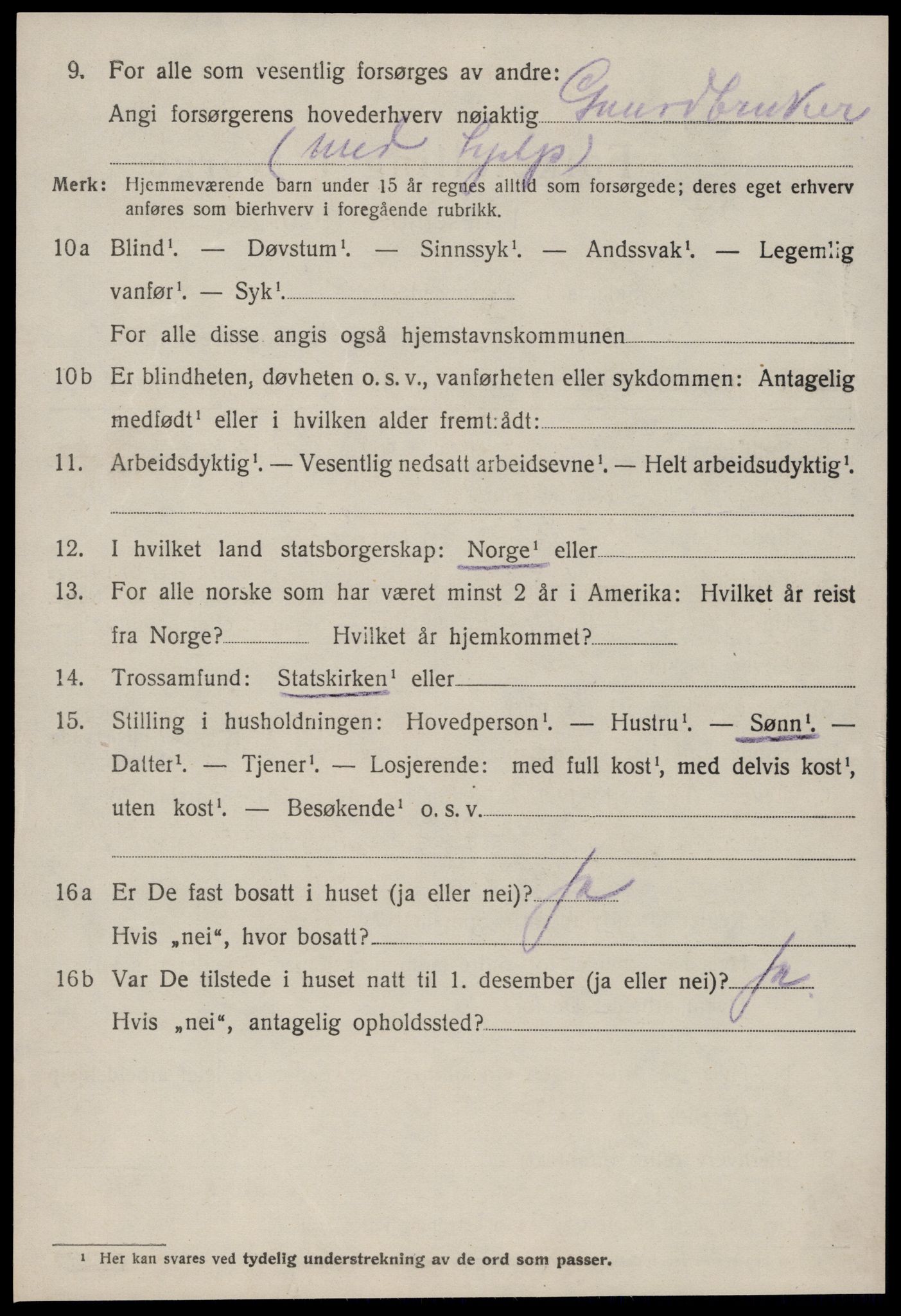 SAT, 1920 census for Veøy, 1920, p. 4710