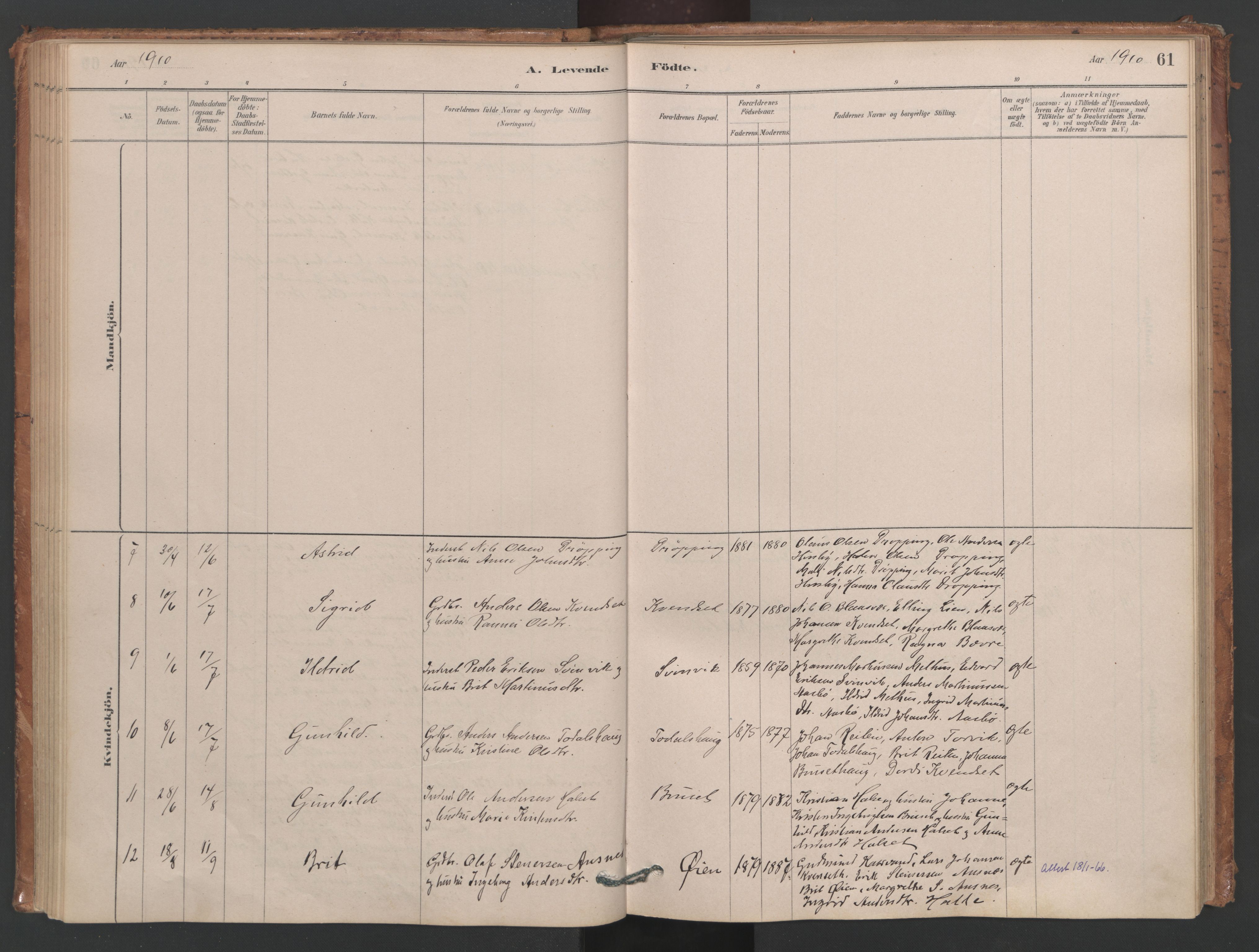 Ministerialprotokoller, klokkerbøker og fødselsregistre - Møre og Romsdal, AV/SAT-A-1454/593/L1034: Parish register (official) no. 593A01, 1879-1911, p. 61